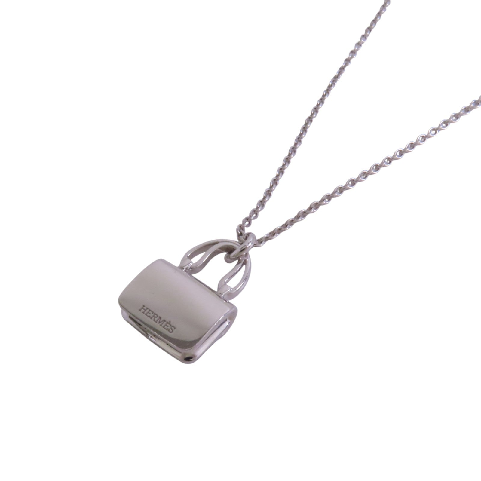 HERMES 18K白金Constance Diamond Pendant鑽石項鏈