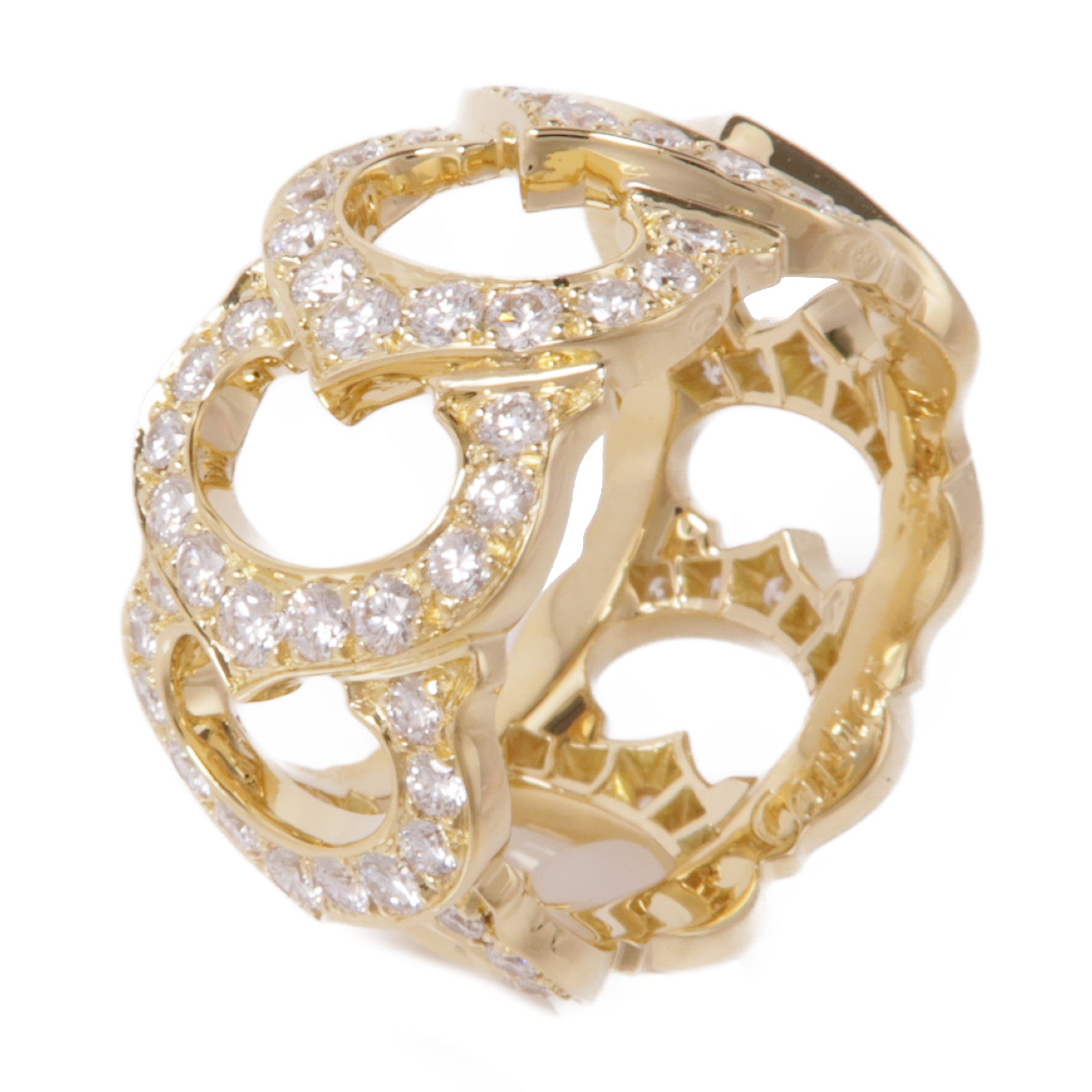 CARTIER 18K黃金C De Cartier Diamond Ring鑽石戒指Cariter#55/US#7.25
