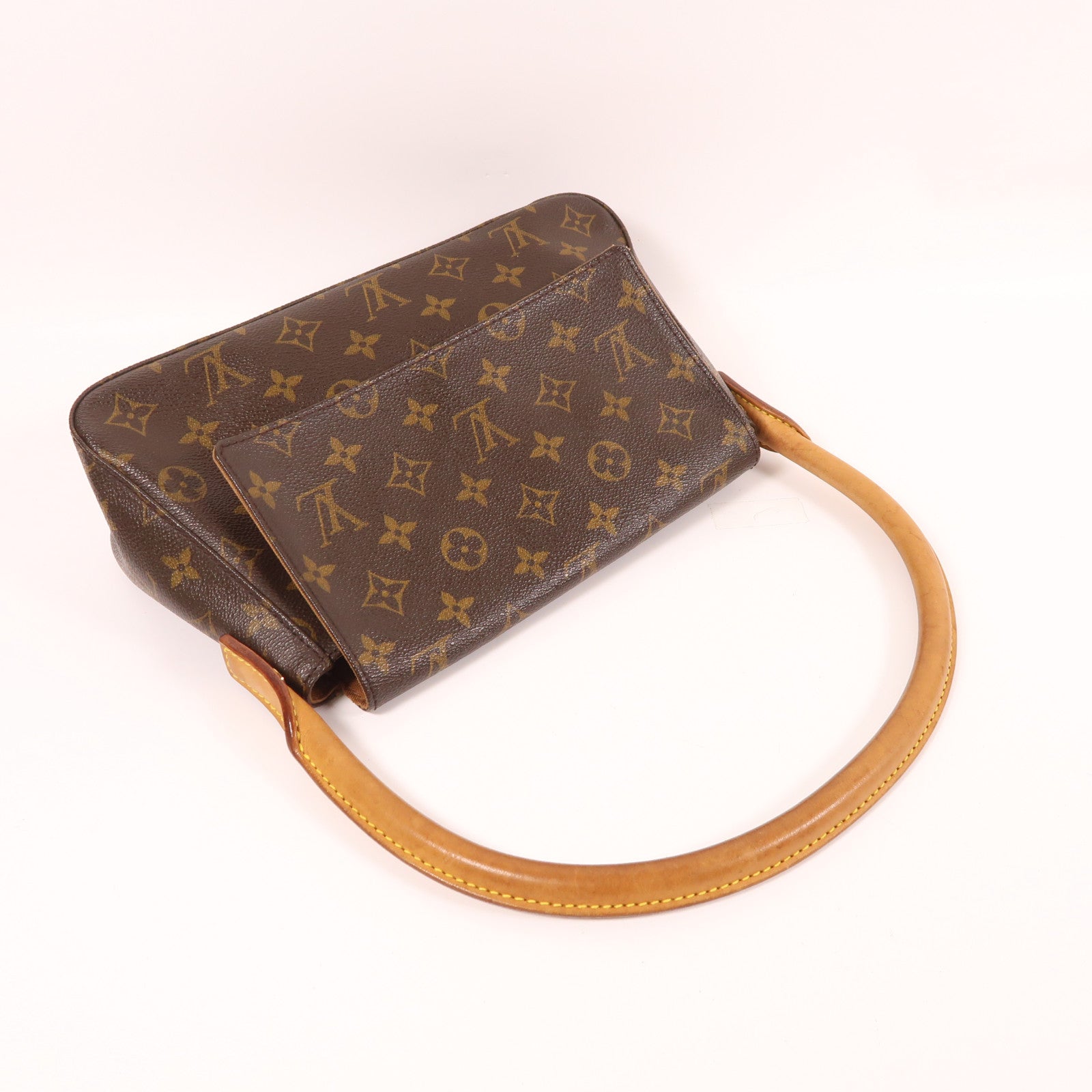 LOUIS VUITTON Monogram Looping金扣肩背袋啡色