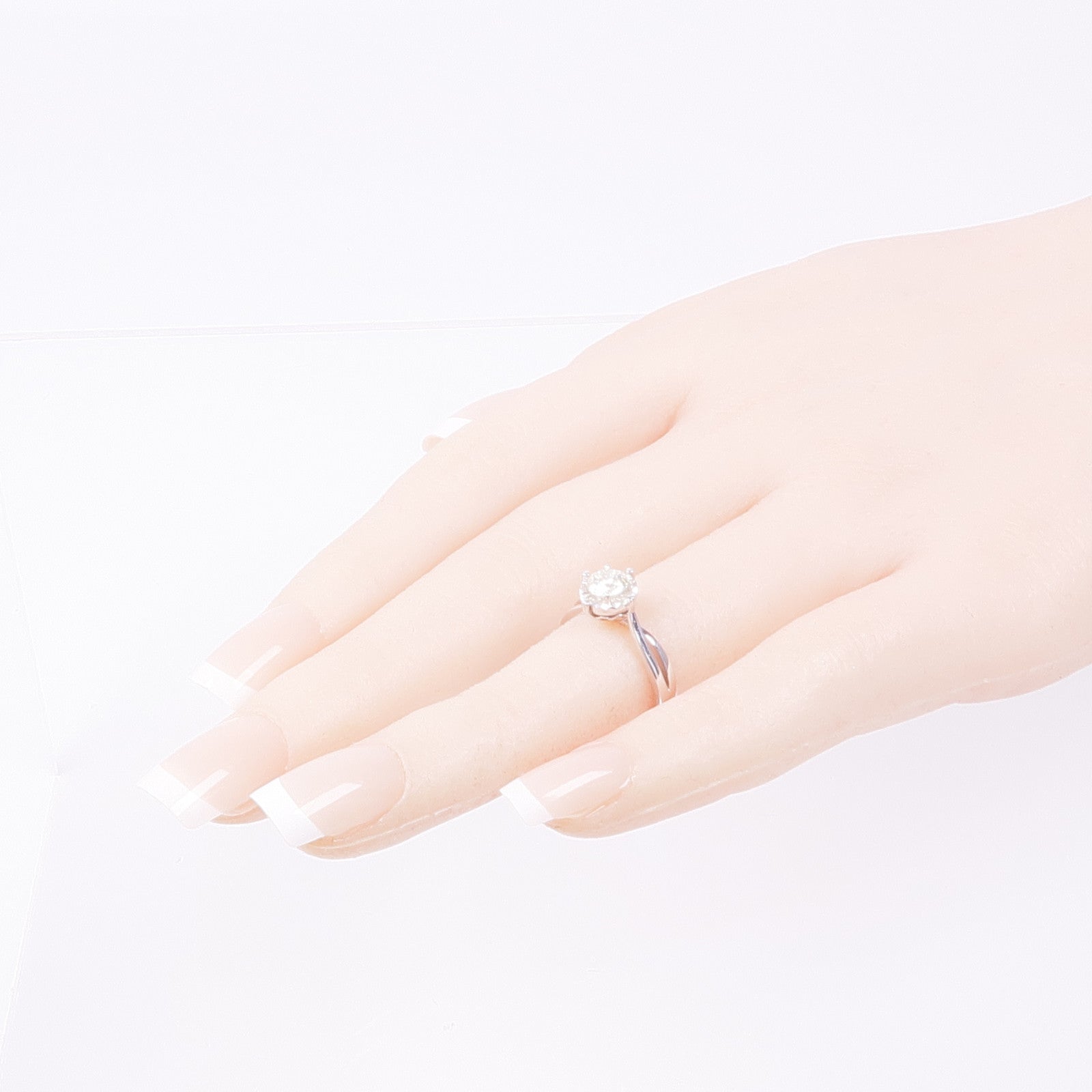 JEWELRY Diamond Ring 18K White Gold US#4