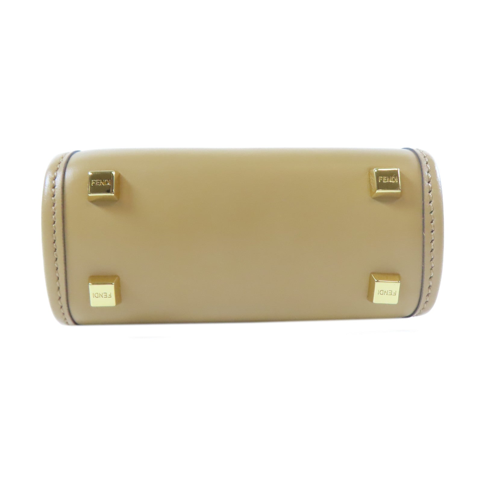 FENDI 【激減優惠】牛皮皮革Mini Sunshine金扣手挽肩背兩用袋啡色