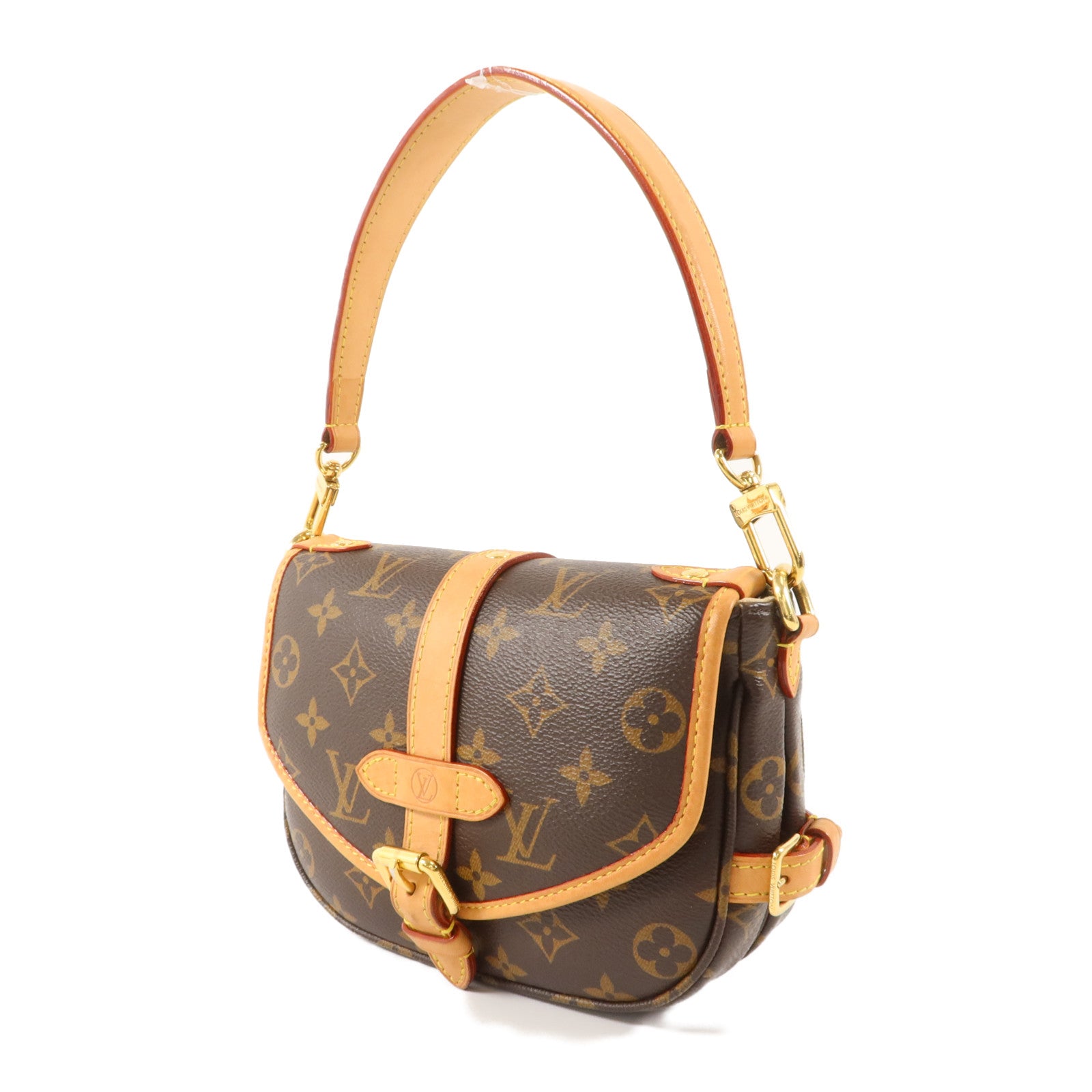 LOUIS VUITTON Monogram Saumur BB金扣手挽肩背兩用袋