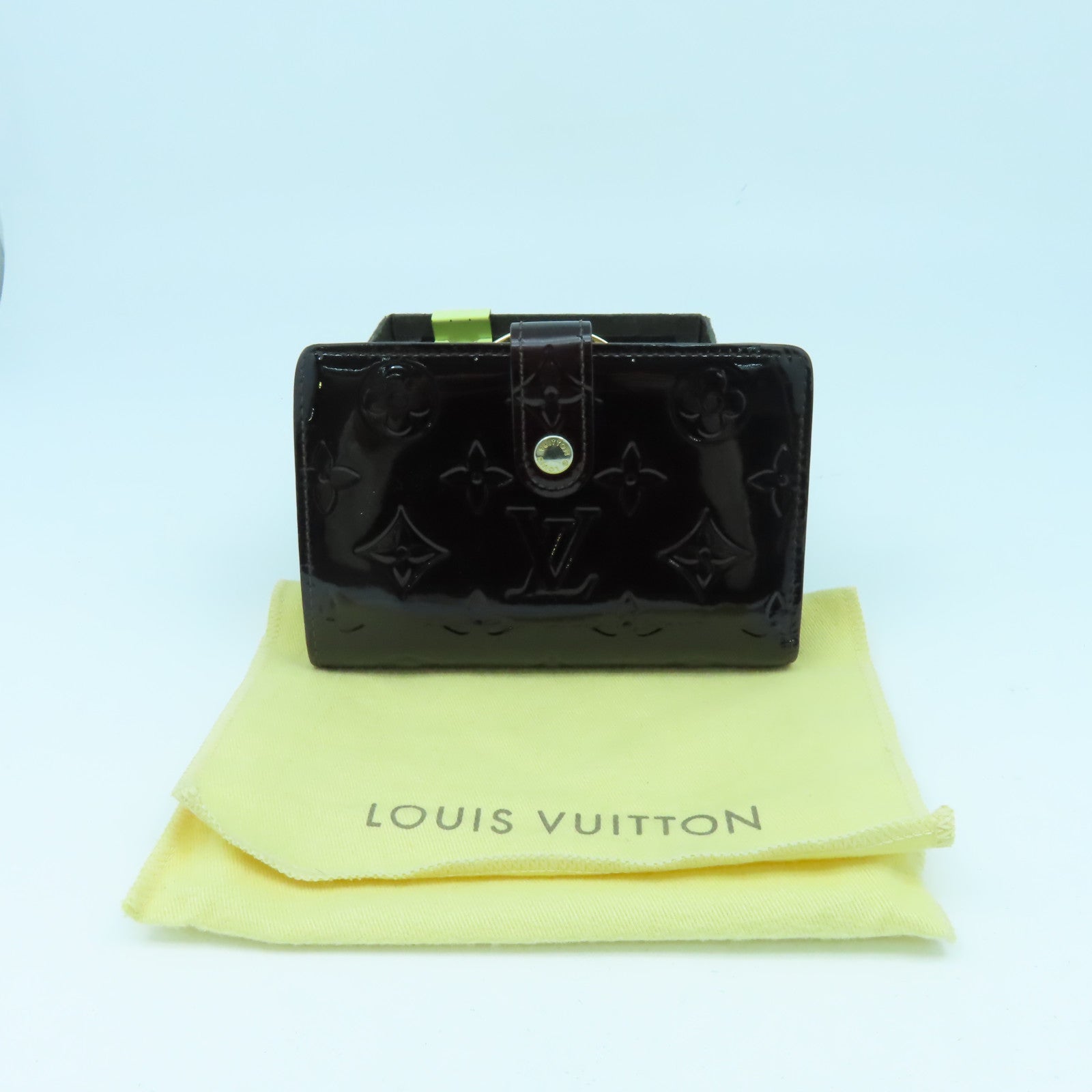 LOUIS VUITTON 【激減優惠】Monogram Vernis Wallet金扣錢包酒紅色
