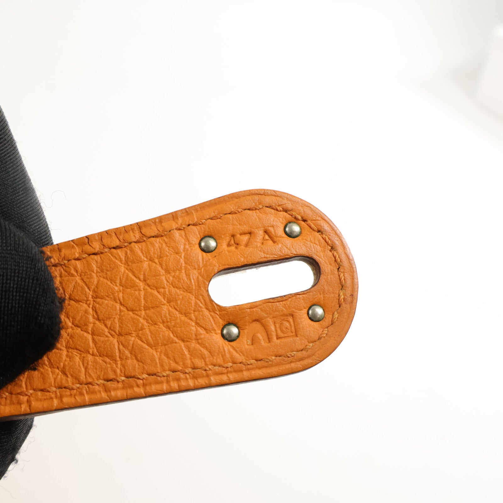 HERMES Togo皮革Lindy 30手挽肩背兩用袋Orange