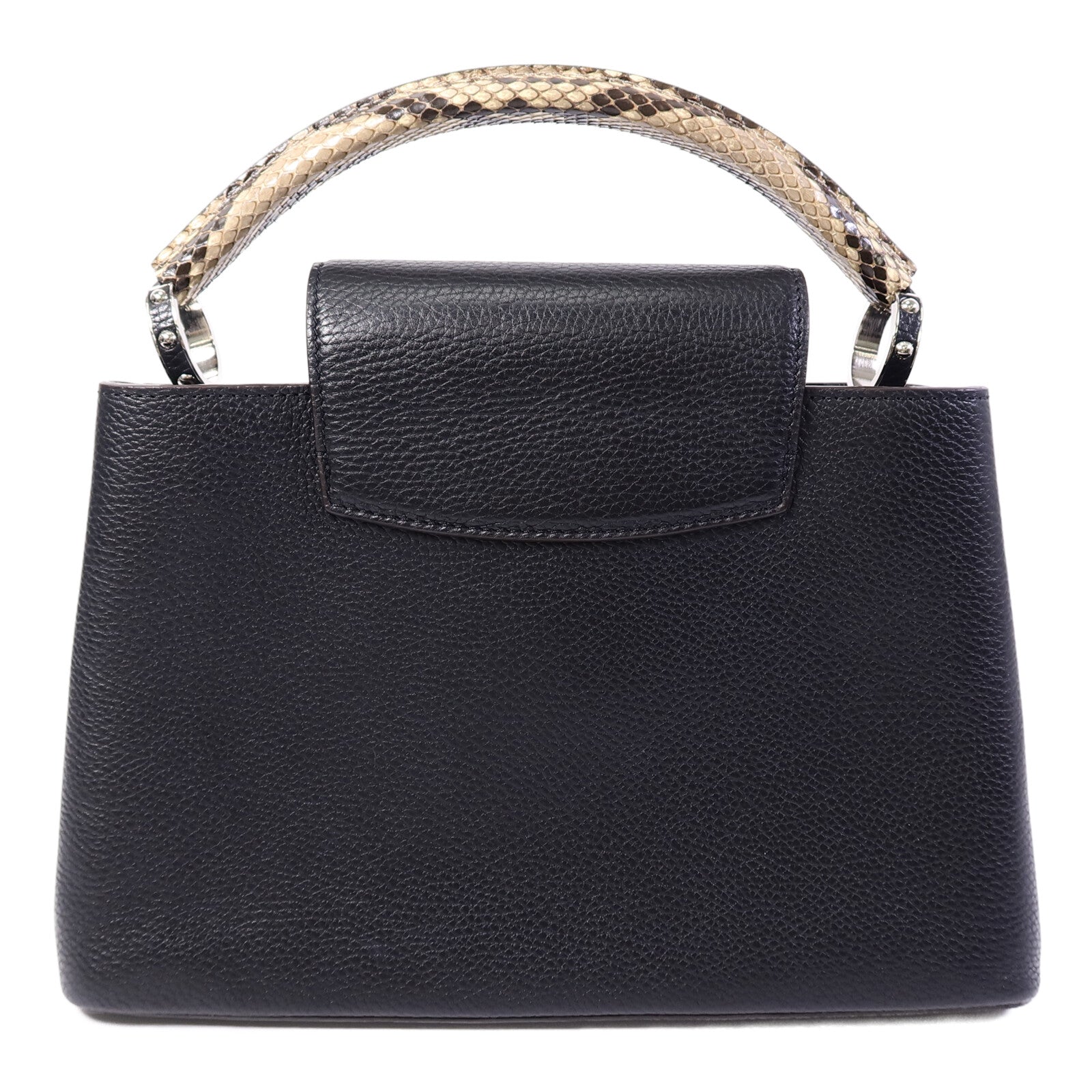LOUIS VUITTON 牛皮/蛇皮皮革Capucines MM手挽肩背兩用袋