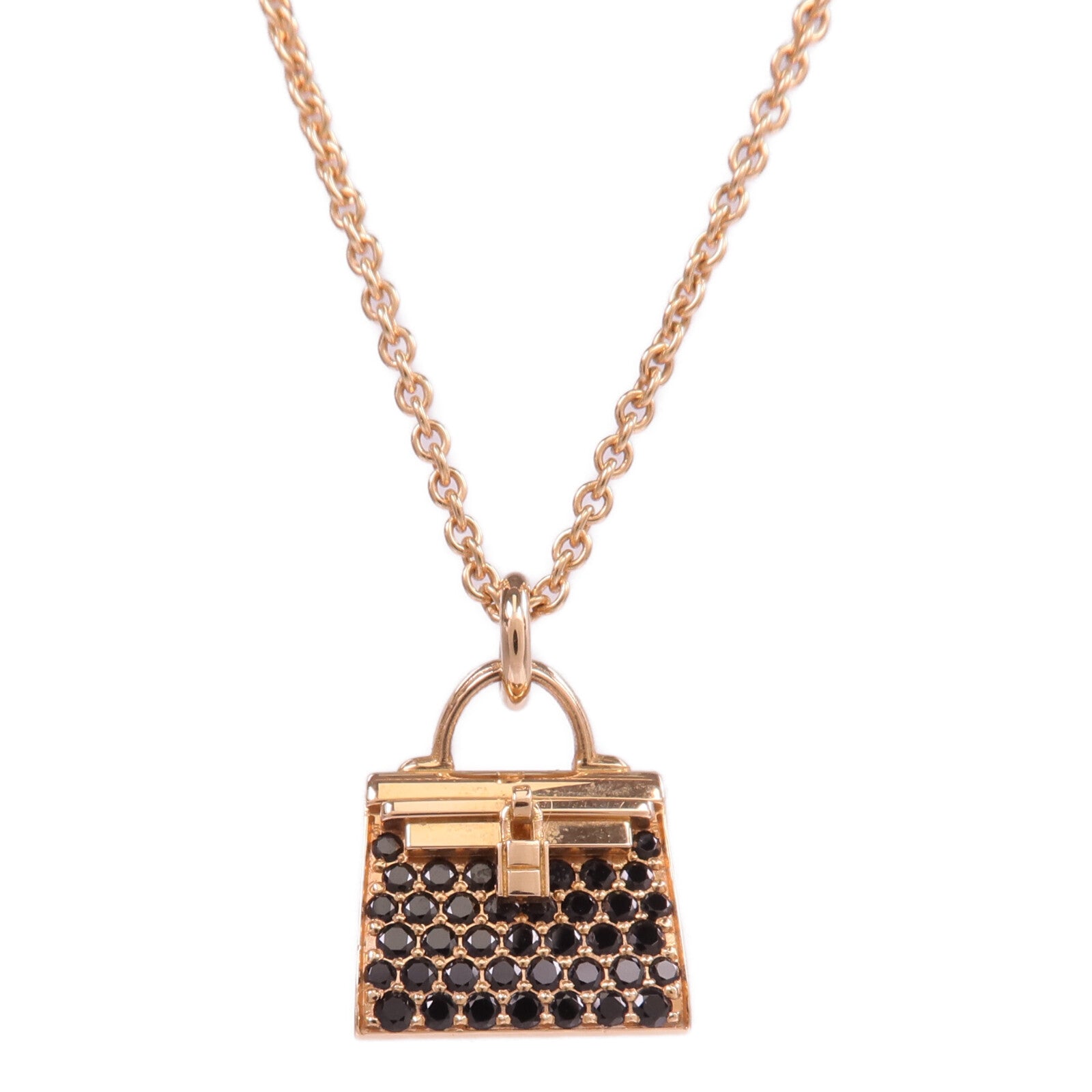 HERMES 【激減優惠】18K玫瑰金Amulettes Kelly Pendant尖晶石吊墜