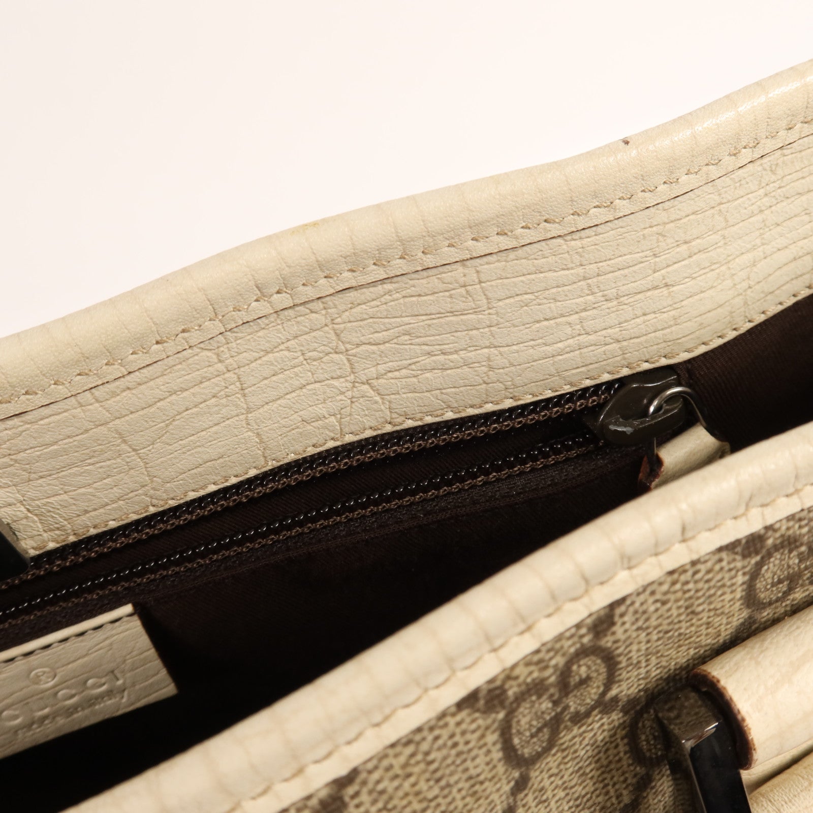 GUCCI 塗層帆布Tote Bag銀扣肩背袋