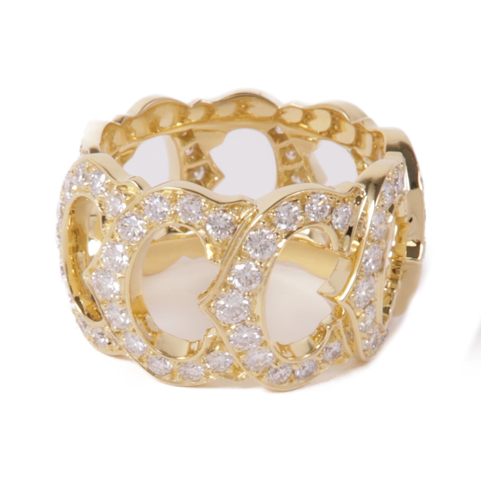 CARTIER 18K黃金C De Cartier Diamond Ring鑽石戒指Cariter#55/US#7.25