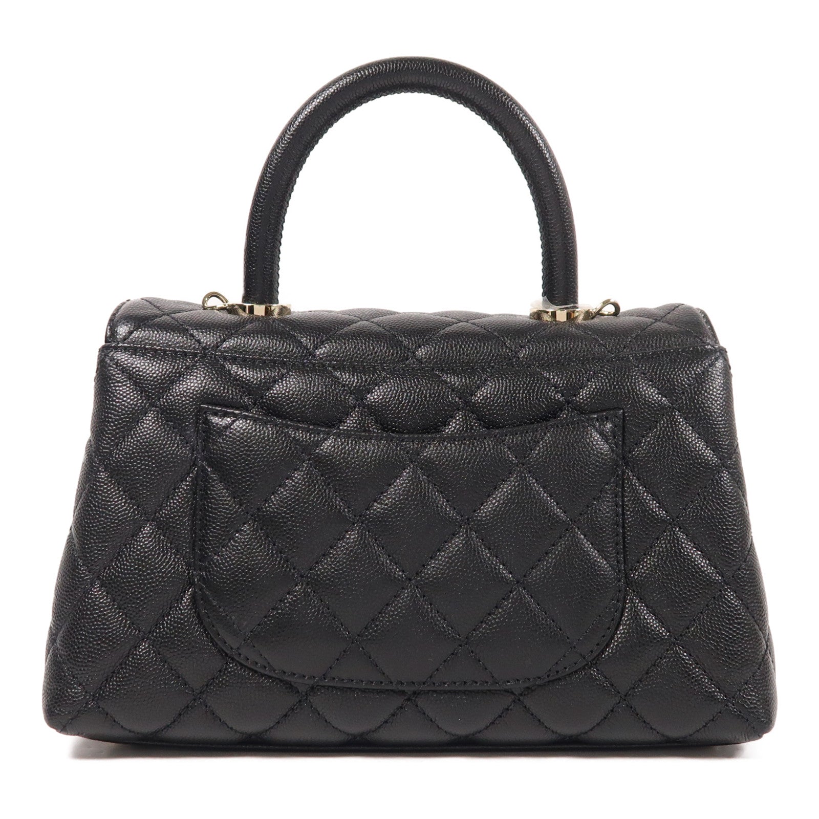 CHANEL 牛皮皮革Coco Handle Small金扣手挽肩背兩用袋