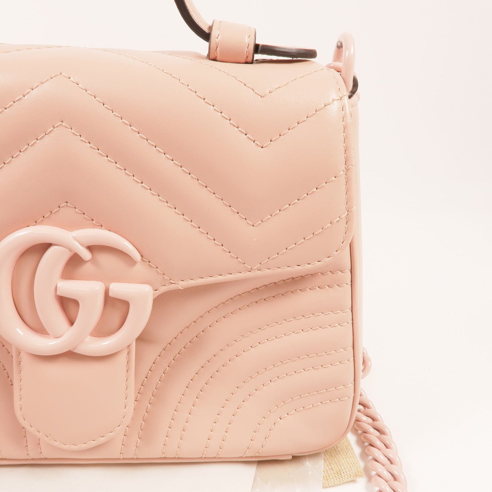 GUCCI 牛皮皮革GG Marmont銀扣手挽肩背兩用袋