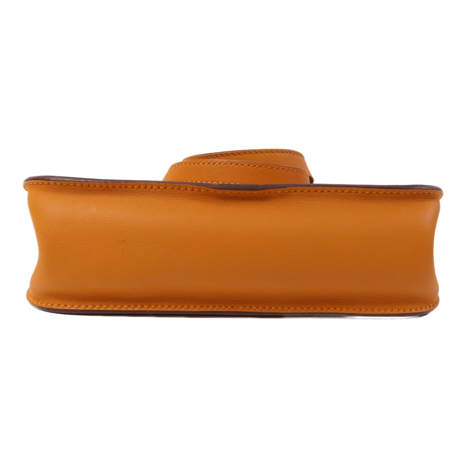 HERMES Swift皮革Halzan Mini銀扣鏈帶肩背袋Apricot