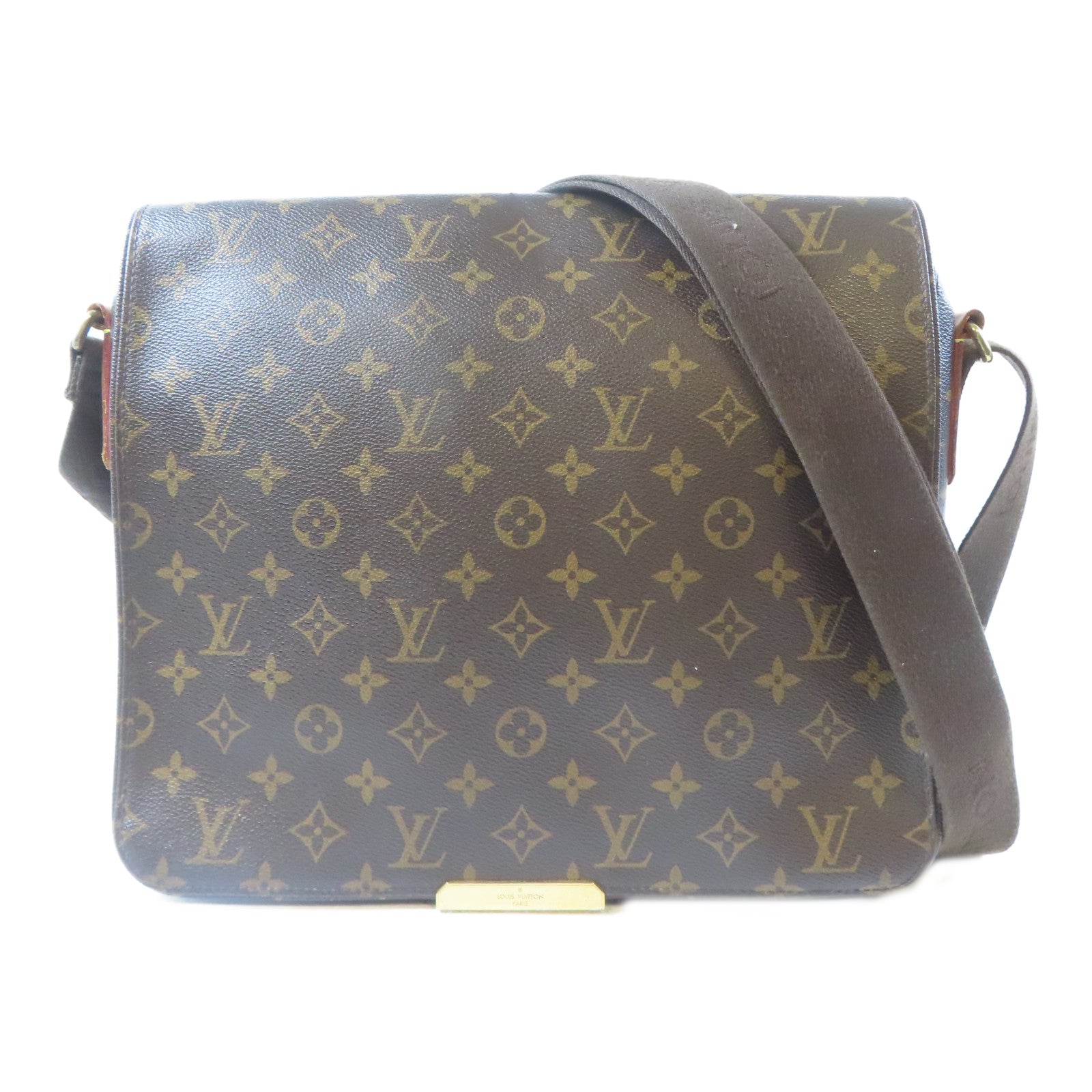 LOUIS VUITTON Monogram Valmy MM金扣肩背袋啡色