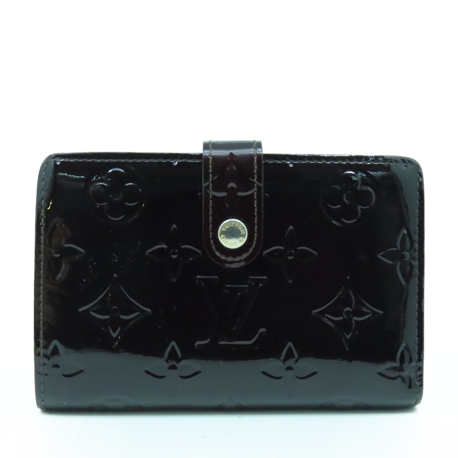 LOUIS VUITTON 【激減優惠】Monogram Vernis Wallet金扣錢包酒紅色