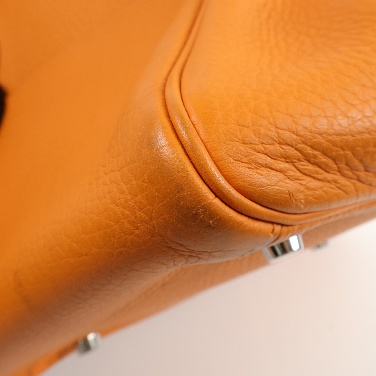 HERMES Togo皮革Lindy 30手挽肩背兩用袋Orange