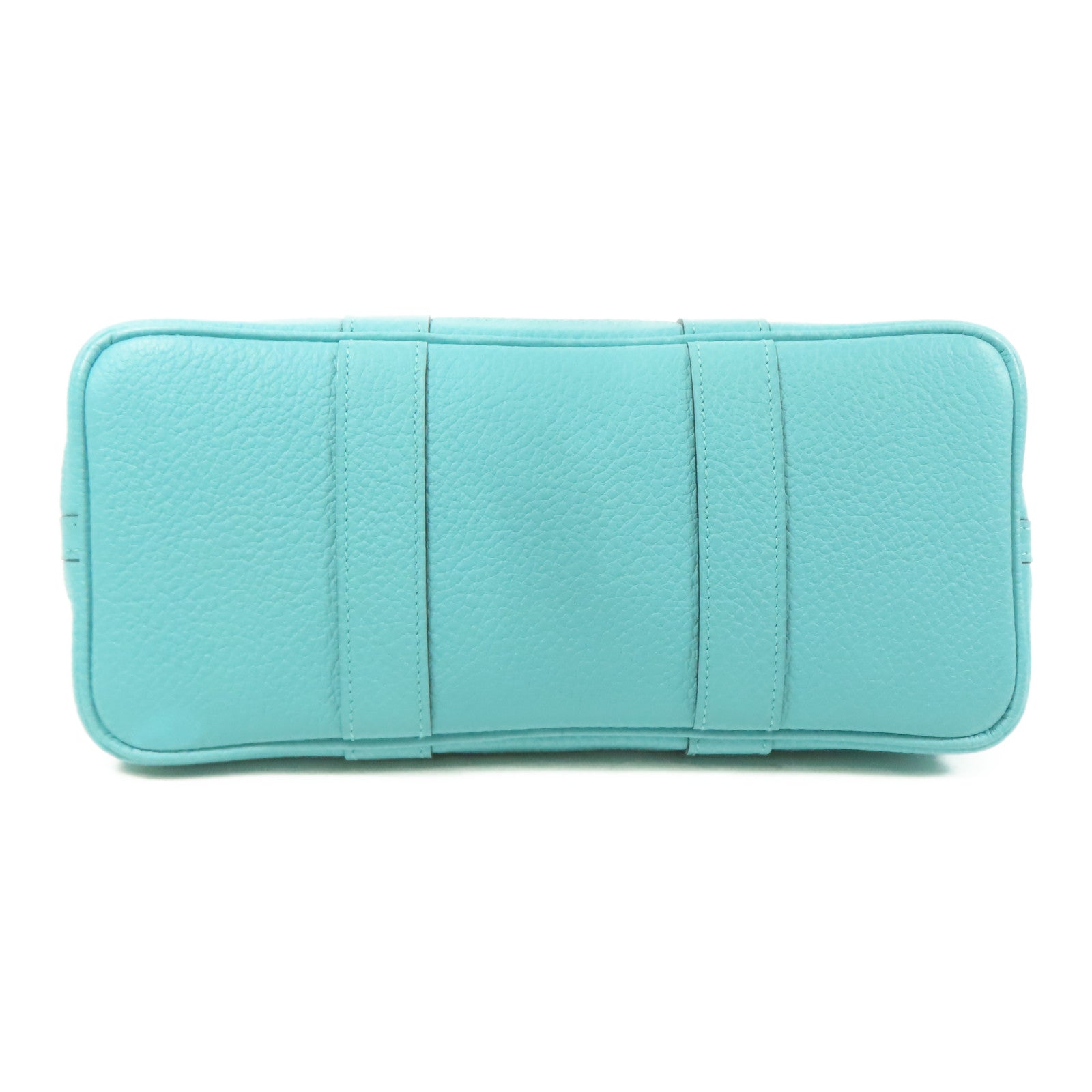 HERMES Negonda皮革Garden Party TPM銀扣手挽袋Bleu Atoll
