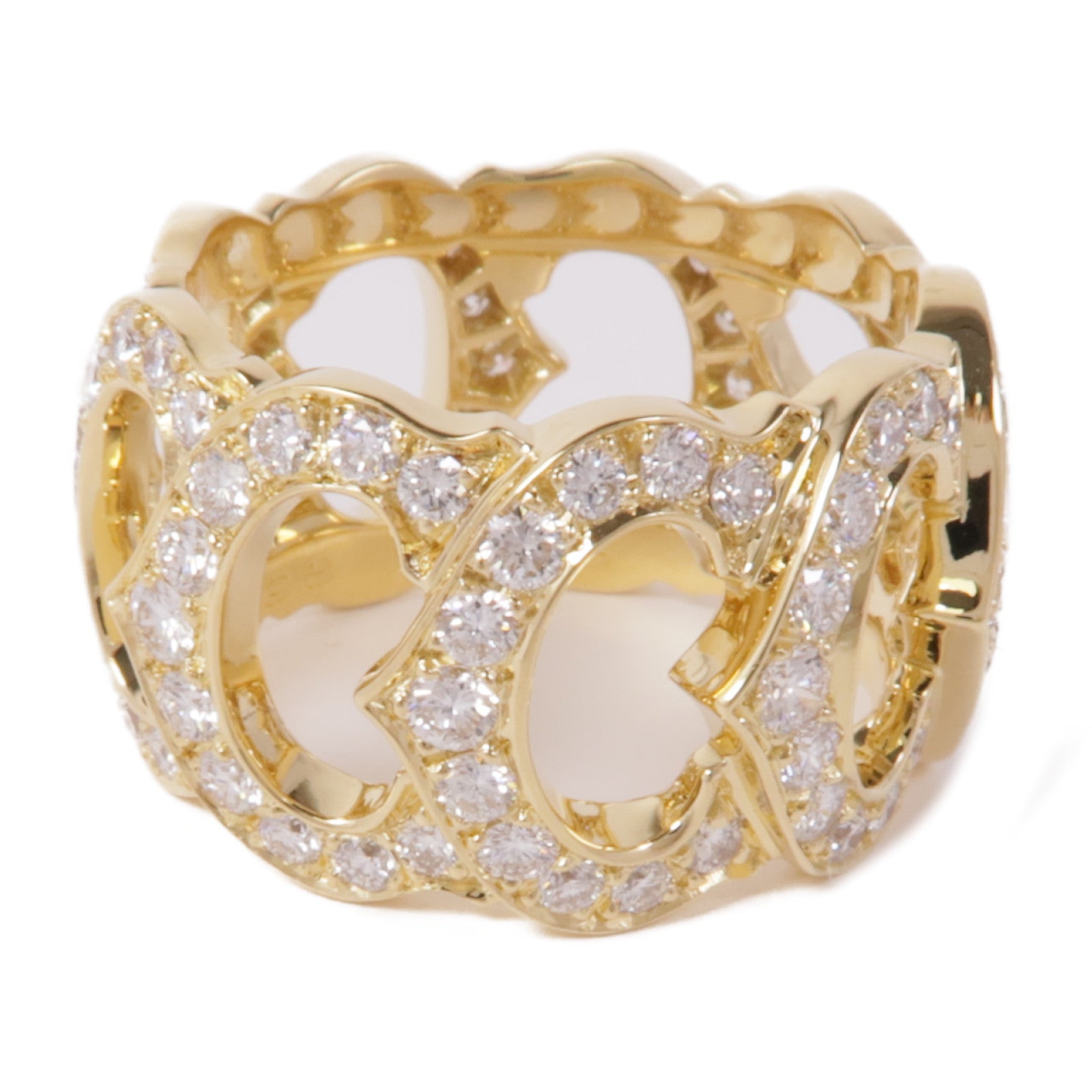 CARTIER 18K黃金C De Cartier Diamond Ring鑽石戒指Cariter#55/US#7.25