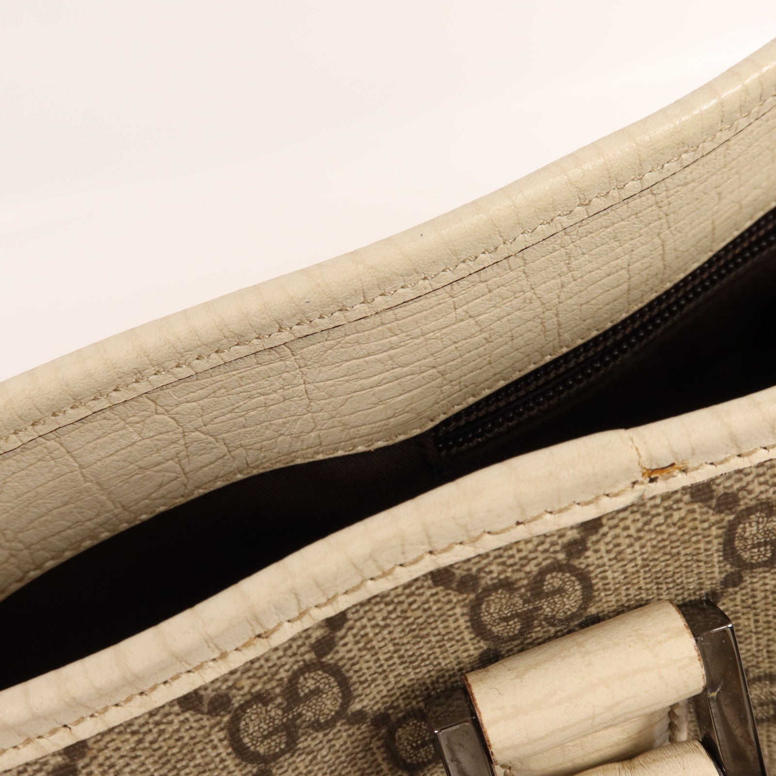 GUCCI 塗層帆布Tote Bag銀扣肩背袋