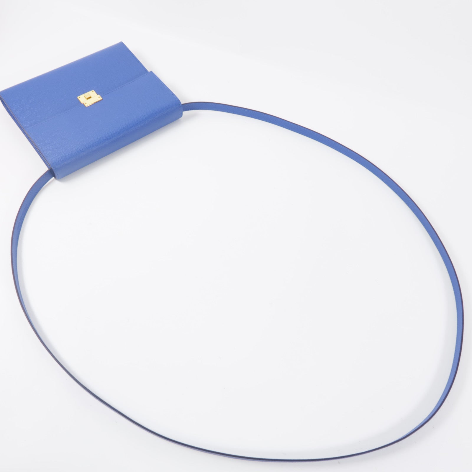 HERMES 【激減優惠】Epsom皮革Clic 16金扣肩背袋71 Bleu France/73 Sapphire