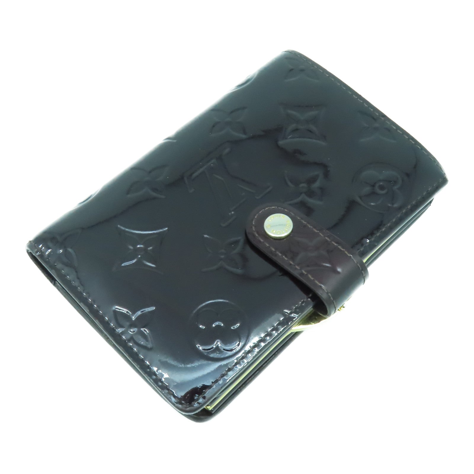 LOUIS VUITTON 【激減優惠】Monogram Vernis Wallet金扣錢包酒紅色