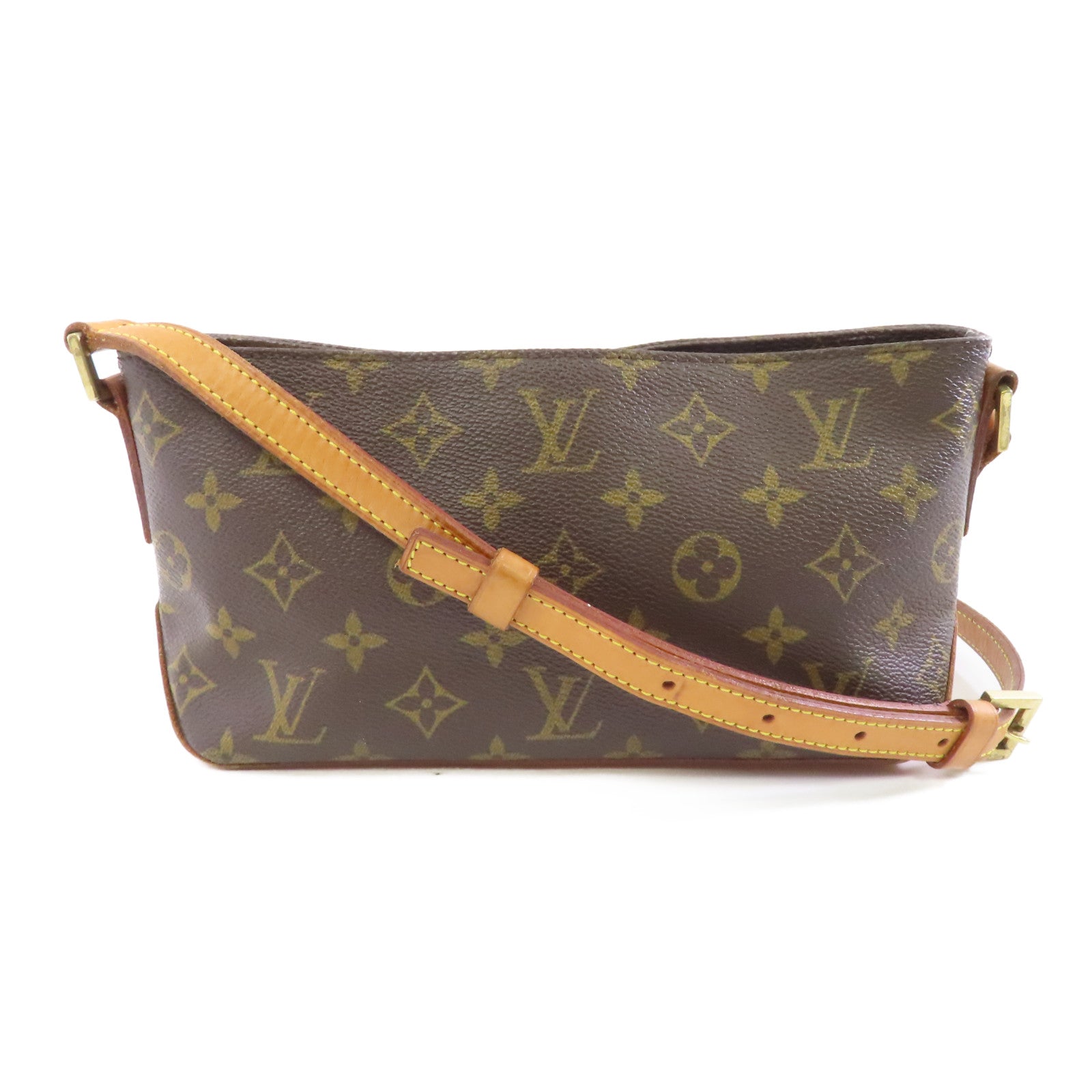 LOUIS VUITTON Monogram Trotteur金扣肩背袋棕色