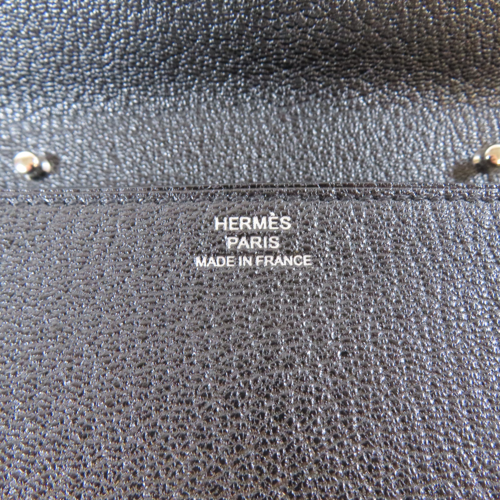 HERMES Chevre皮革Clic 16銀扣肩背袋Noir黑色