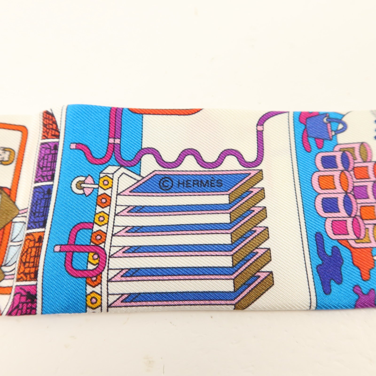HERMES 絲質Twilly絲巾
