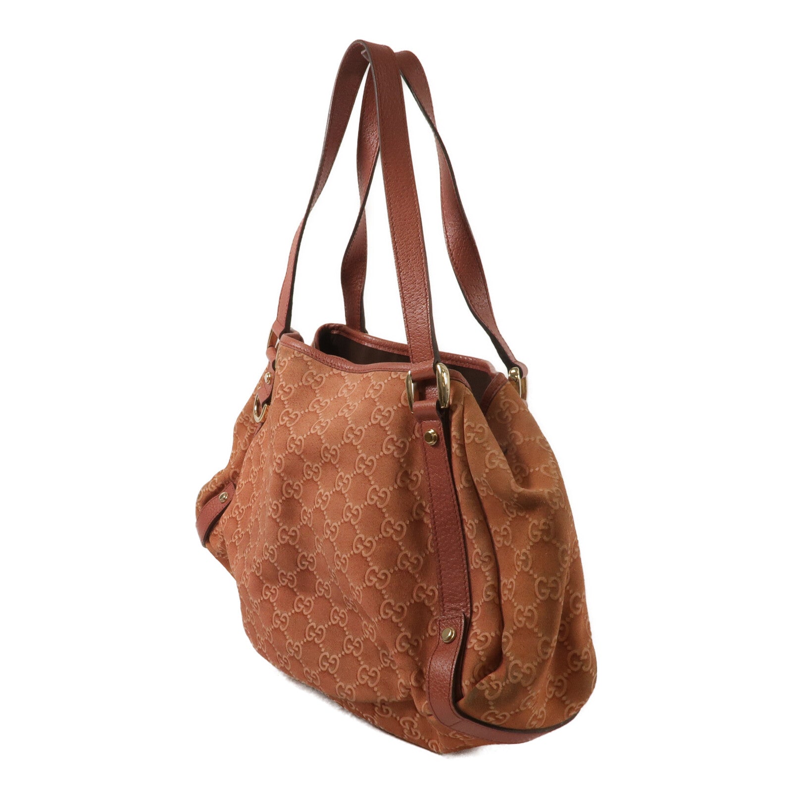 GUCCI 絨布/牛皮皮革GG Suede Abbey Tote手挽袋
