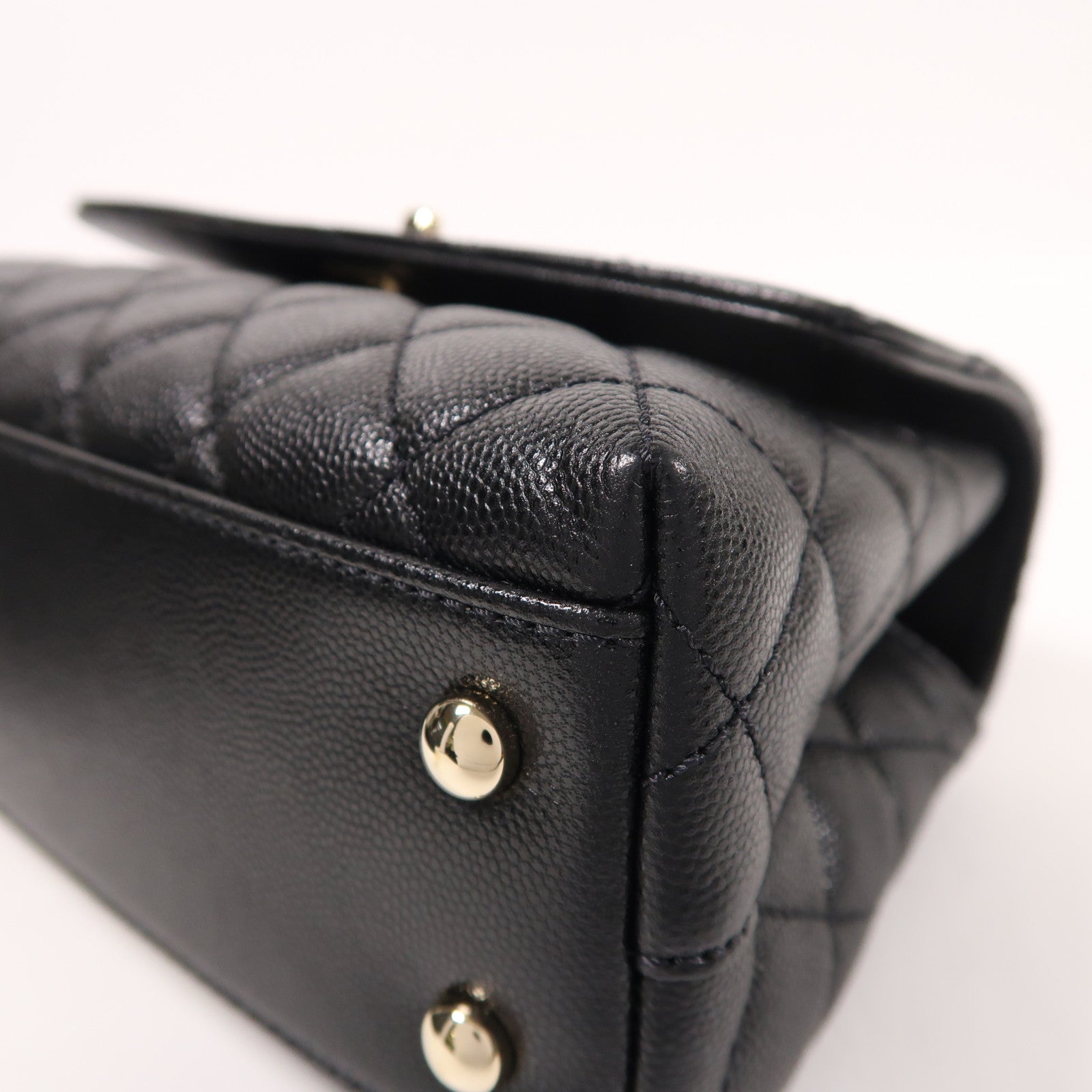 CHANEL 牛皮皮革Coco Handle Small金扣手挽肩背兩用袋