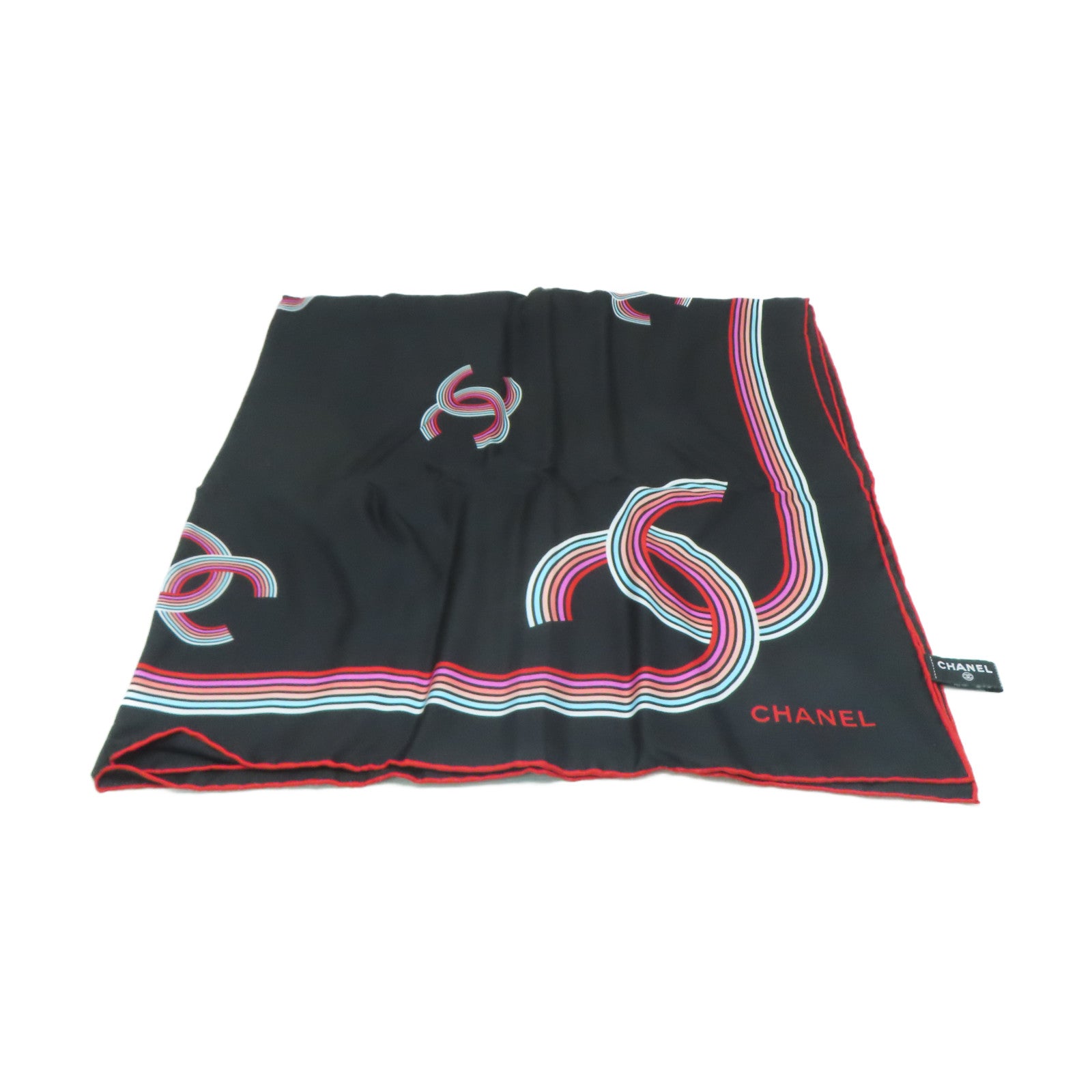 CHANEL 【激減優惠】絲質Chanel Scarf絲巾黑色/紅色/白色 – Brand Off Hong Kong Online Store