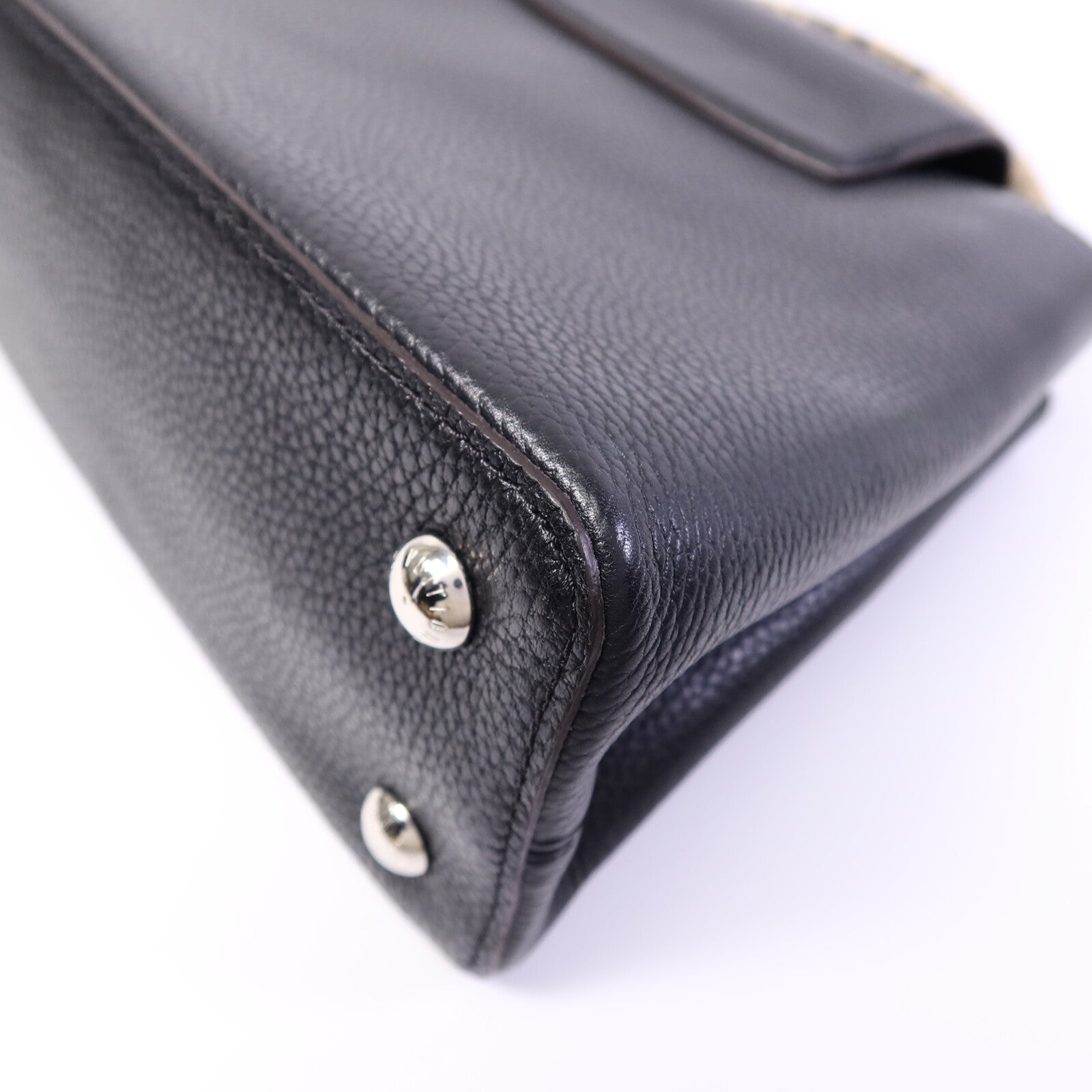 LOUIS VUITTON 牛皮/蛇皮皮革Capucines MM手挽肩背兩用袋
