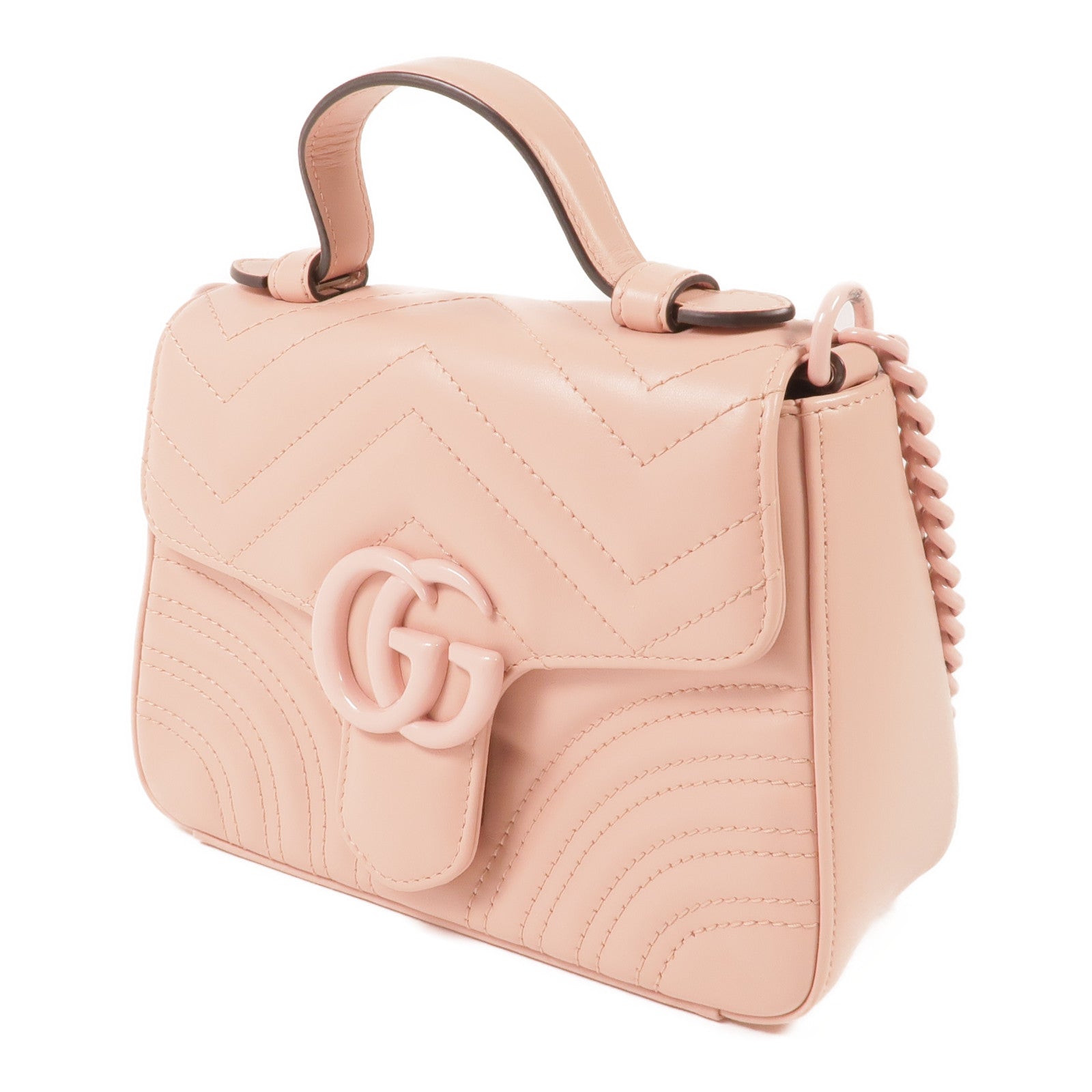 GUCCI 牛皮皮革GG Marmont銀扣手挽肩背兩用袋