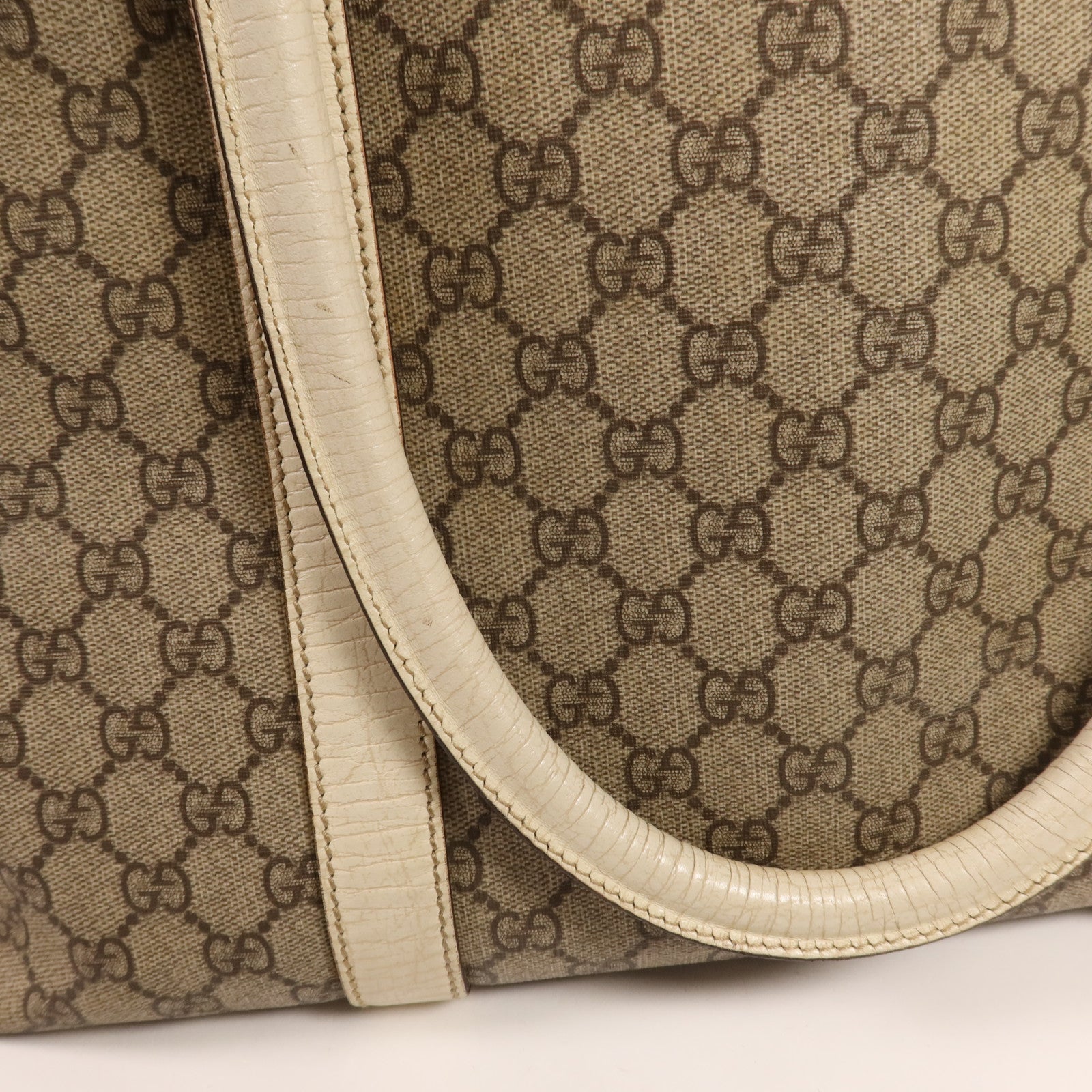 GUCCI 塗層帆布Tote Bag銀扣肩背袋