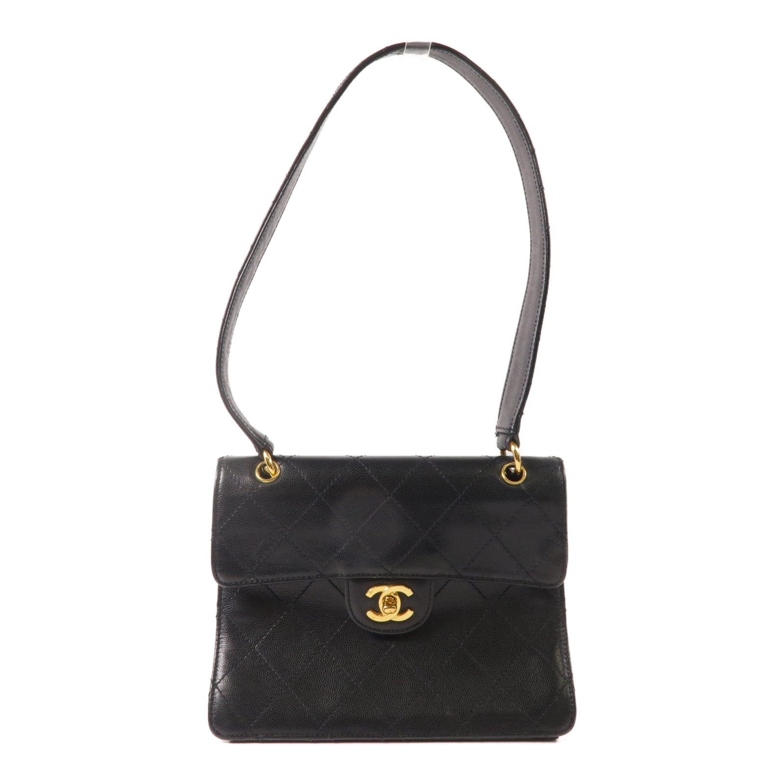 CHANEL 牛皮皮革Vintage Shoulder Bag金扣肩背袋