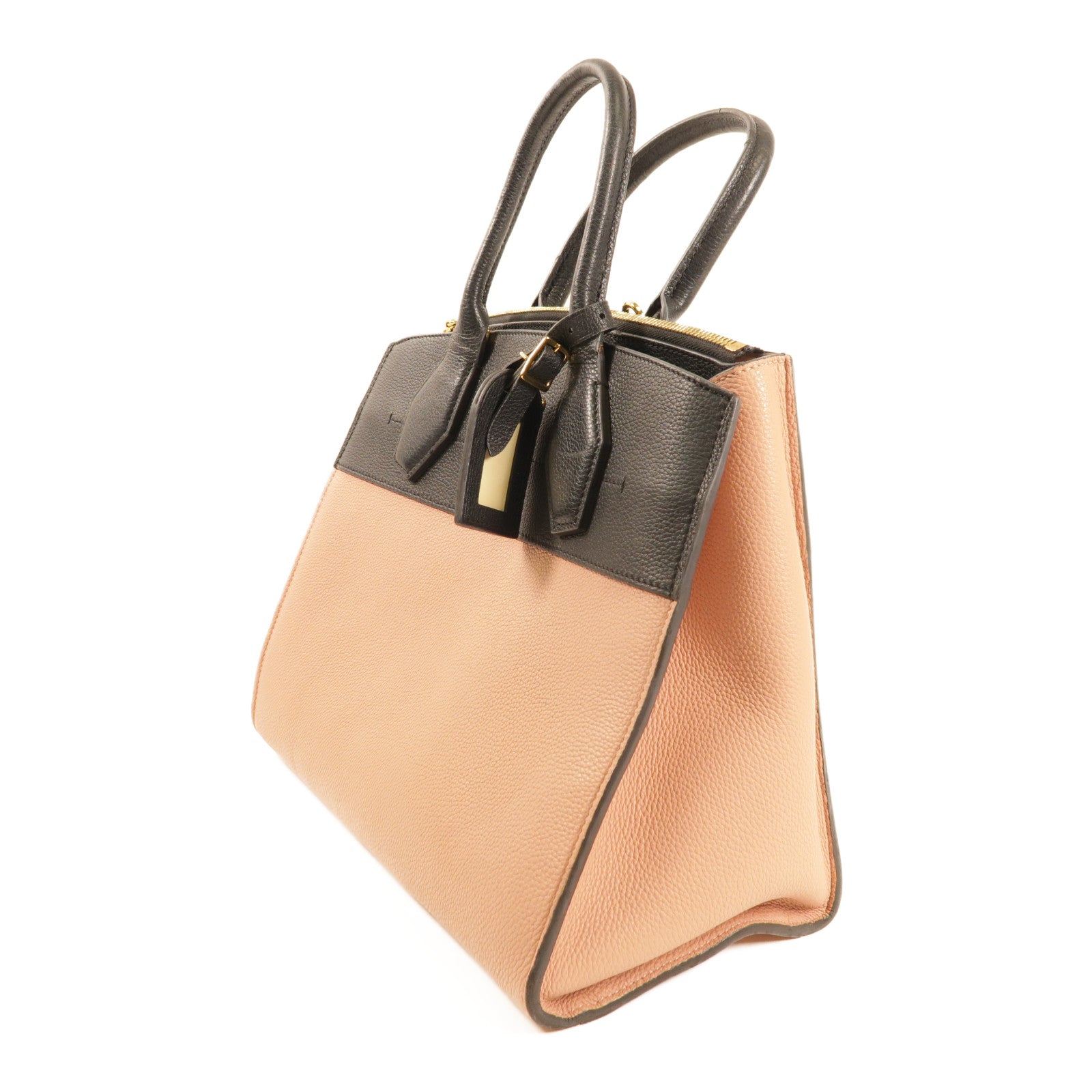 LOUIS VUITTON 【激減優惠】牛皮皮革City Steamer MM金扣手挽肩背兩用袋粉紅色/黑色