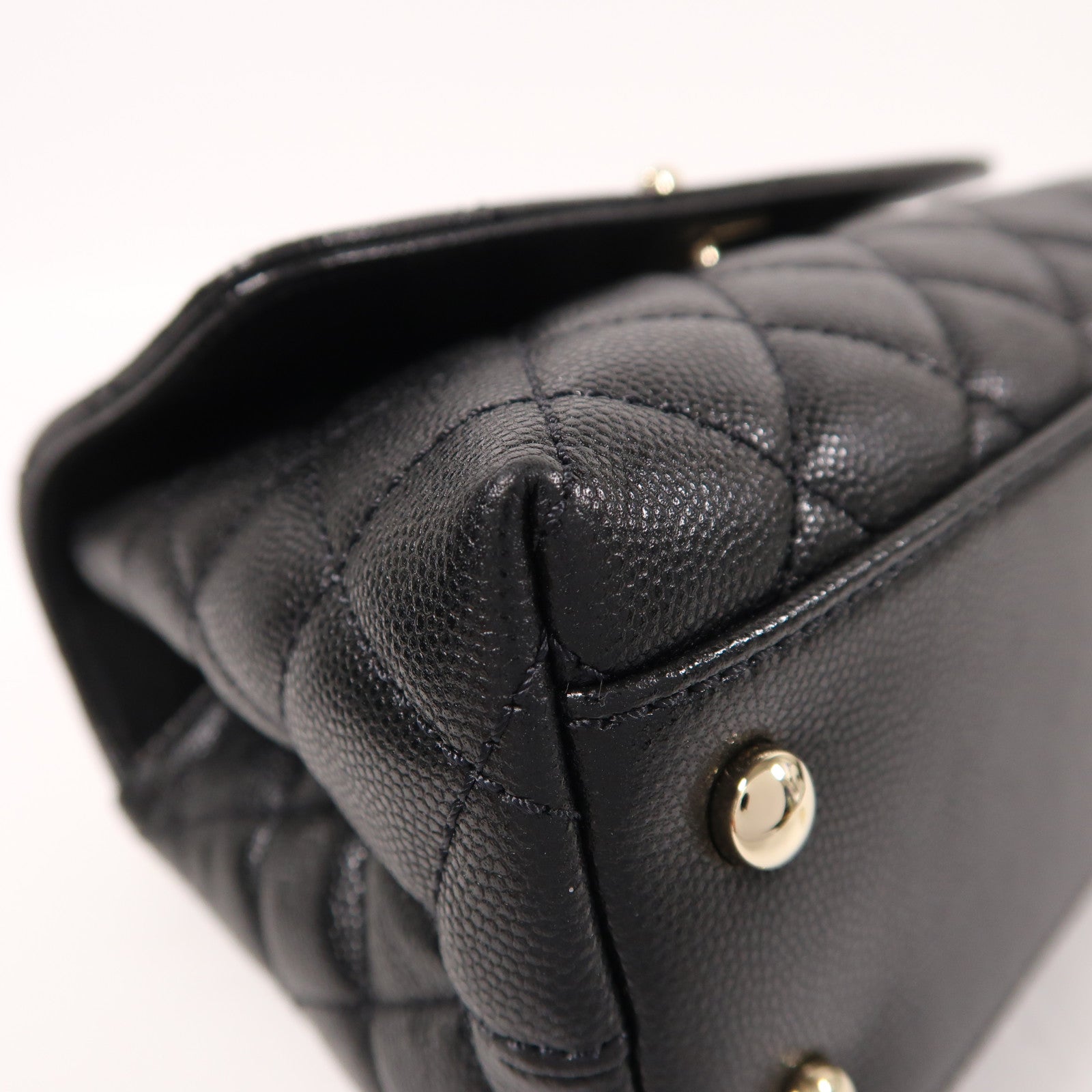 CHANEL 牛皮皮革Coco Handle Small金扣手挽肩背兩用袋