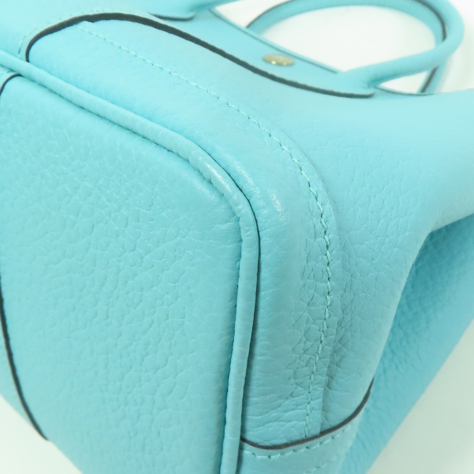HERMES Negonda皮革Garden Party TPM銀扣手挽袋Bleu Atoll