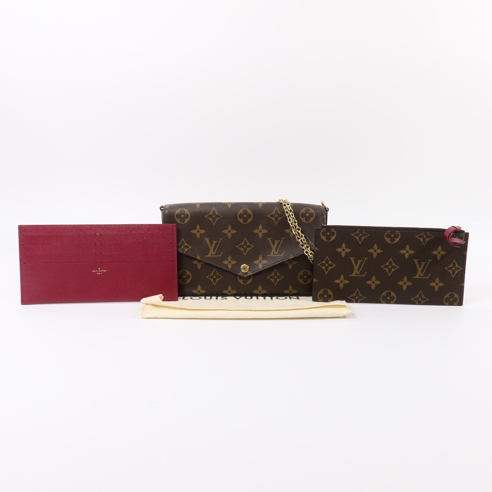 LOUIS VUITTON Monogram Felicie Pochette鏈帶肩背袋