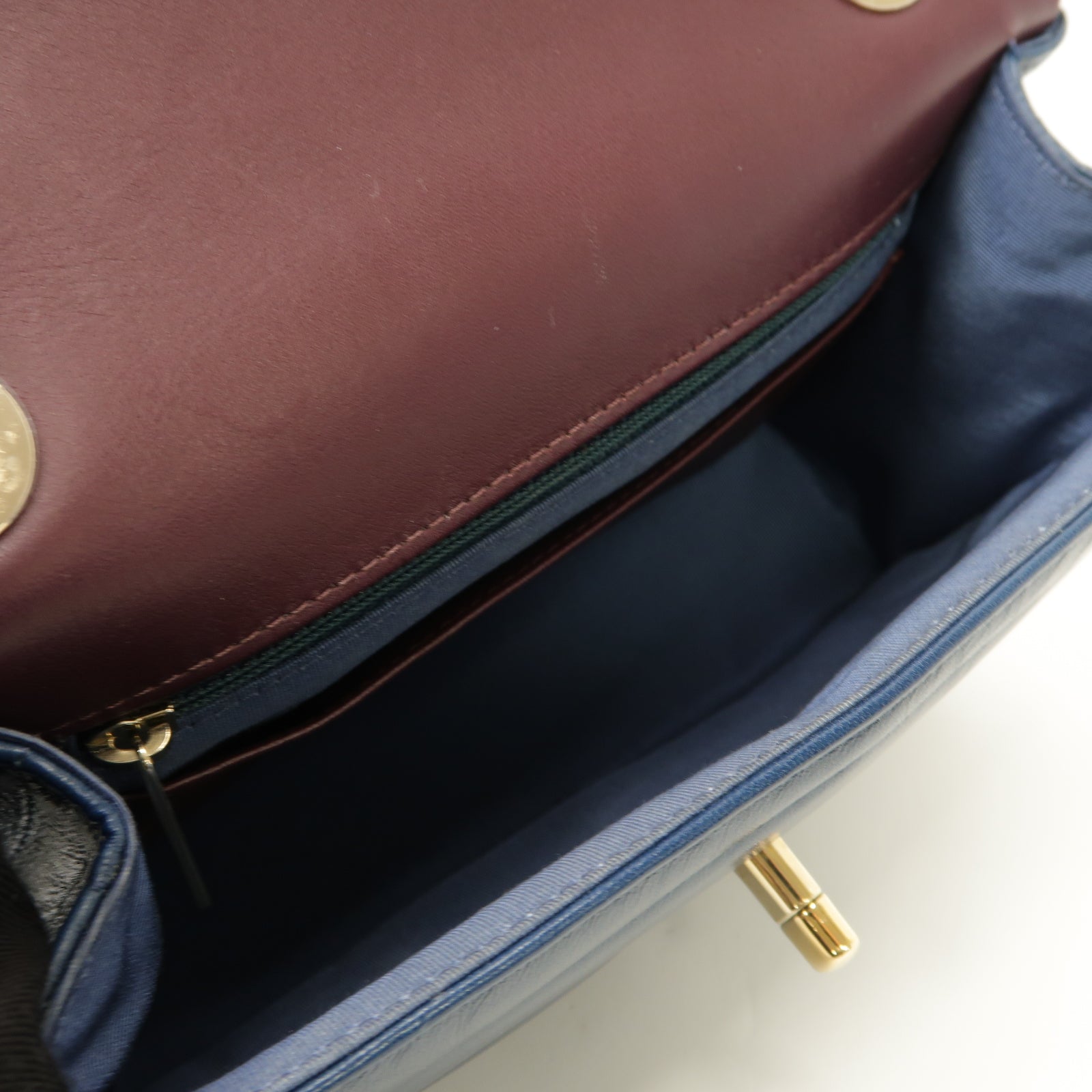 CHANEL 【激減優惠】牛皮皮革Chain Shoulder Bag金扣鏈帶肩背袋藍色