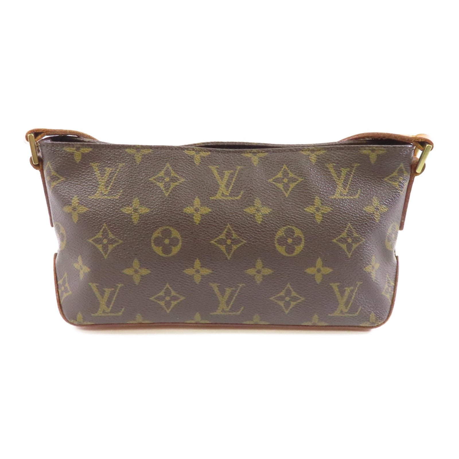LOUIS VUITTON Monogram Trotteur金扣肩背袋棕色