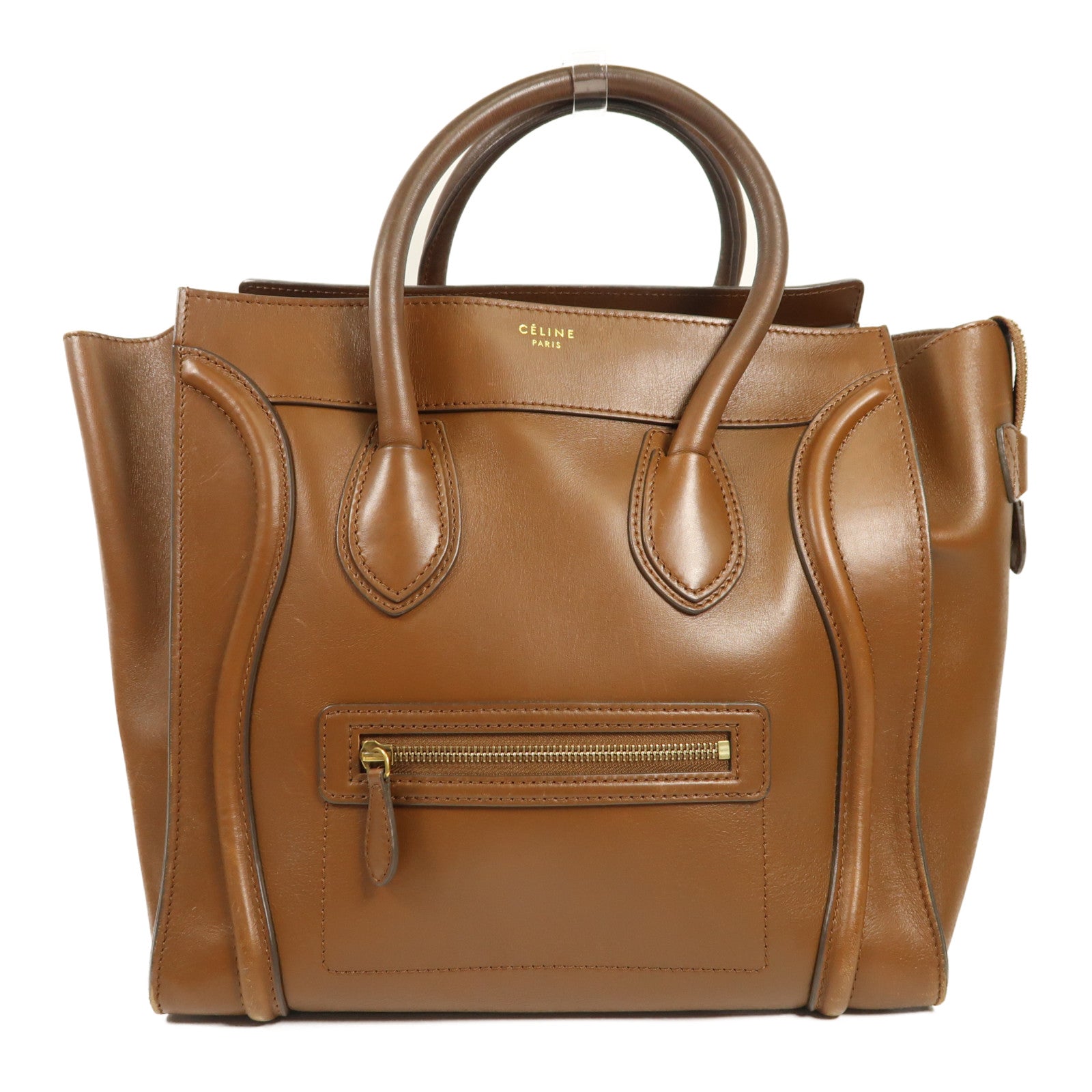 CELINE 牛皮皮革Luggage金扣手挽袋
