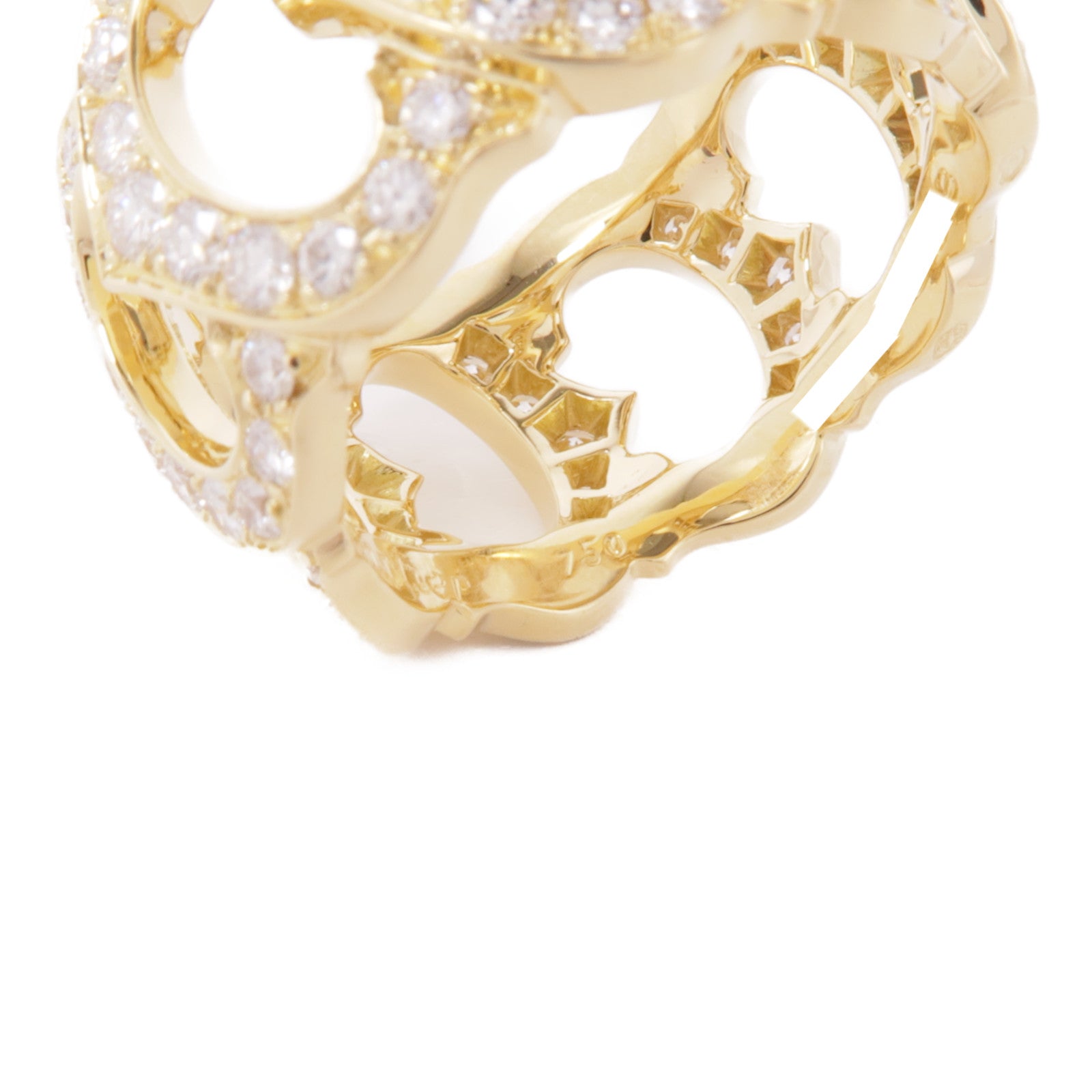 CARTIER 18K黃金C De Cartier Diamond Ring鑽石戒指Cariter#55/US#7.25