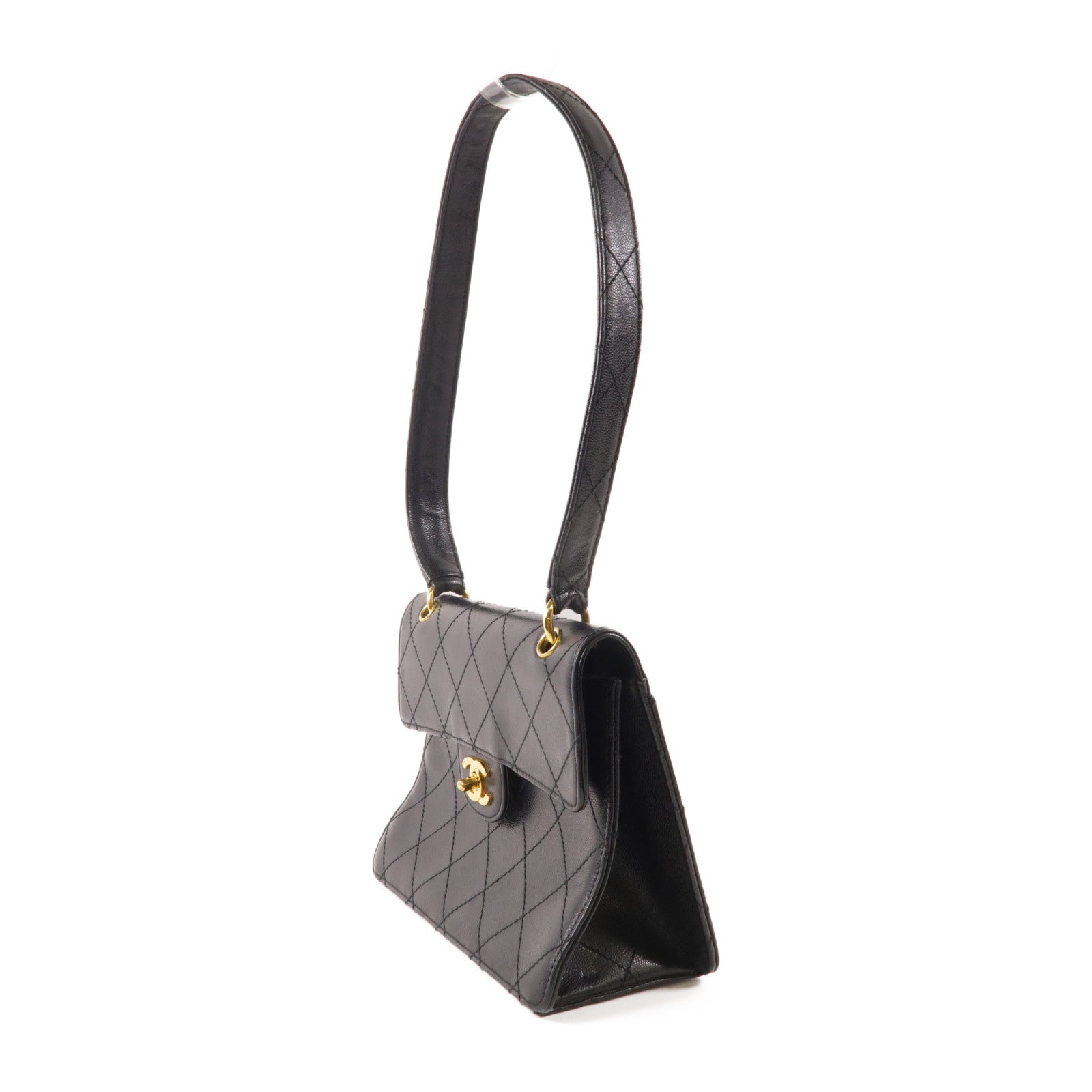 CHANEL 牛皮皮革Vintage Shoulder Bag金扣肩背袋