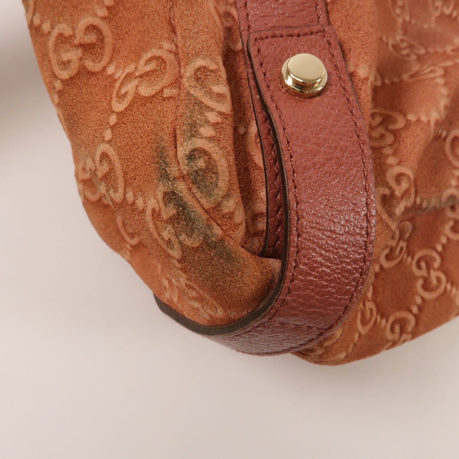 GUCCI 絨布/牛皮皮革GG Suede Abbey Tote手挽袋