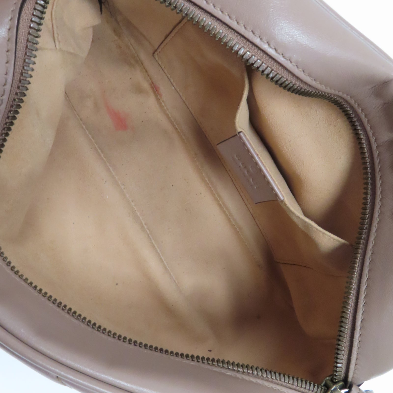 GUCCI 牛皮皮革GG Marmont Camera Bag金扣鏈帶肩背袋裸粉色