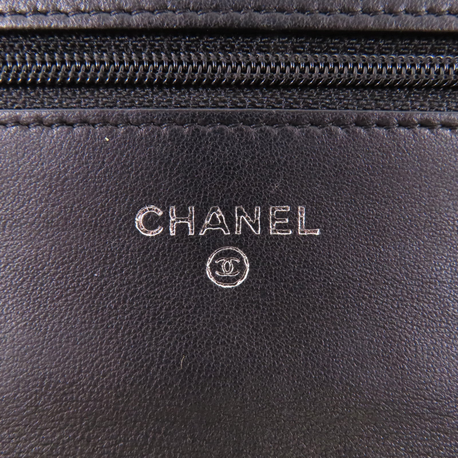 CHANEL CC SHW WOC Wallet On Chain Shoulder Bag Calfskin Leather Black