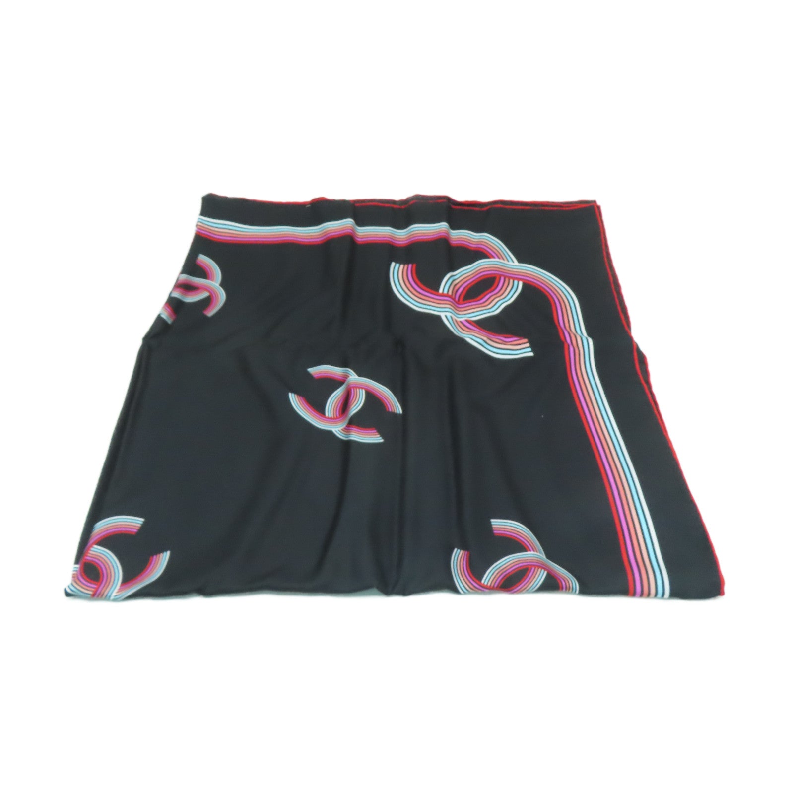 CHANEL 【激減優惠】絲質Chanel Scarf絲巾黑色/紅色/白色