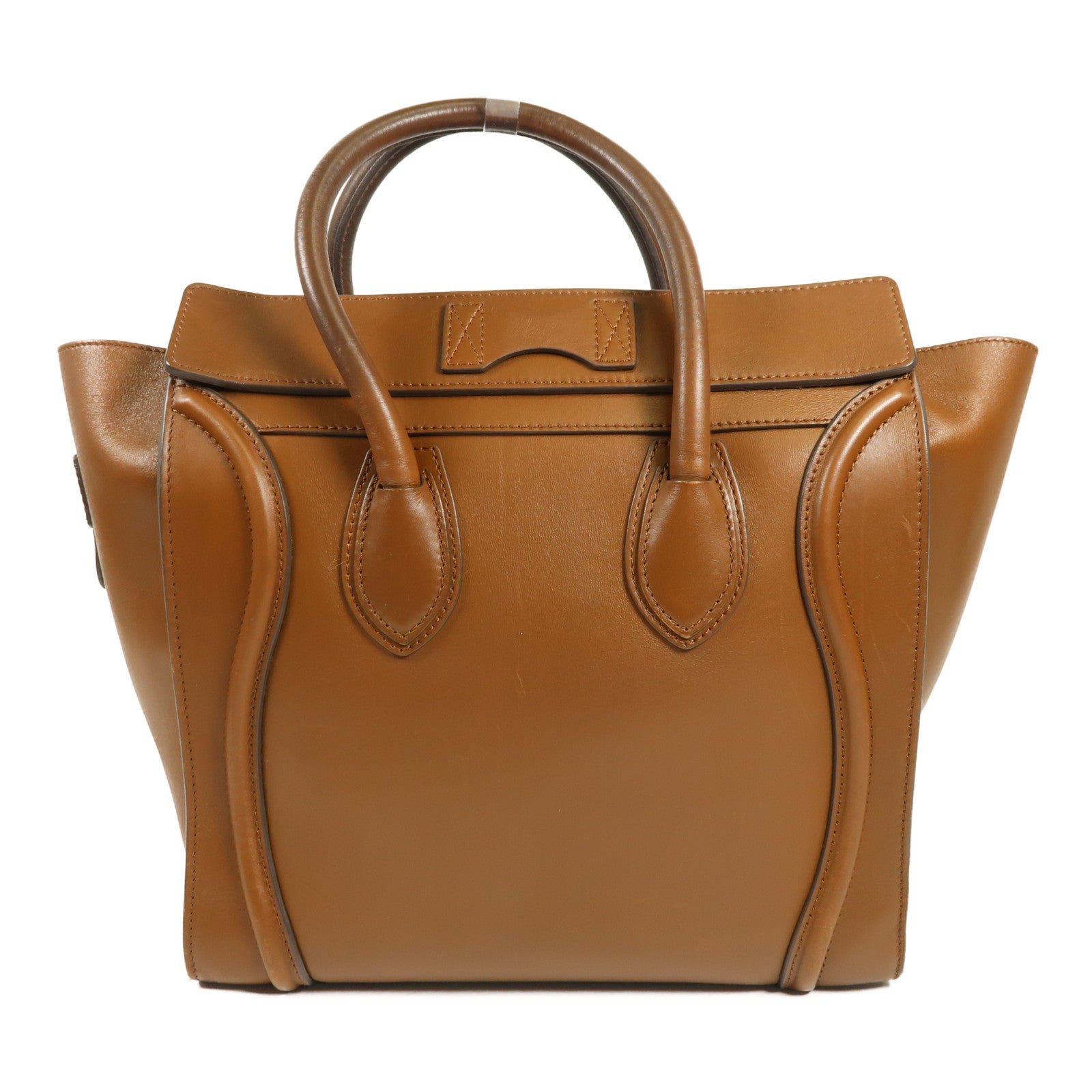 CELINE 牛皮皮革Luggage金扣手挽袋