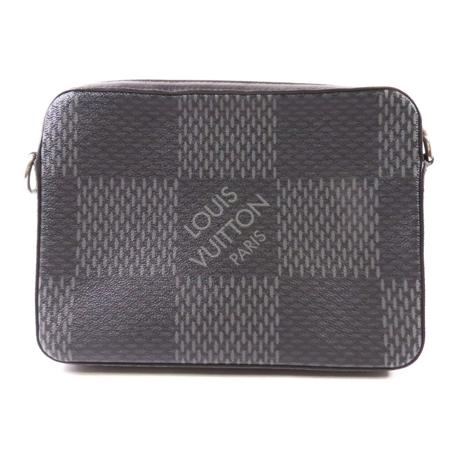 LOUIS VUITTON Damier Graphite Trio Messenger銀扣肩背袋