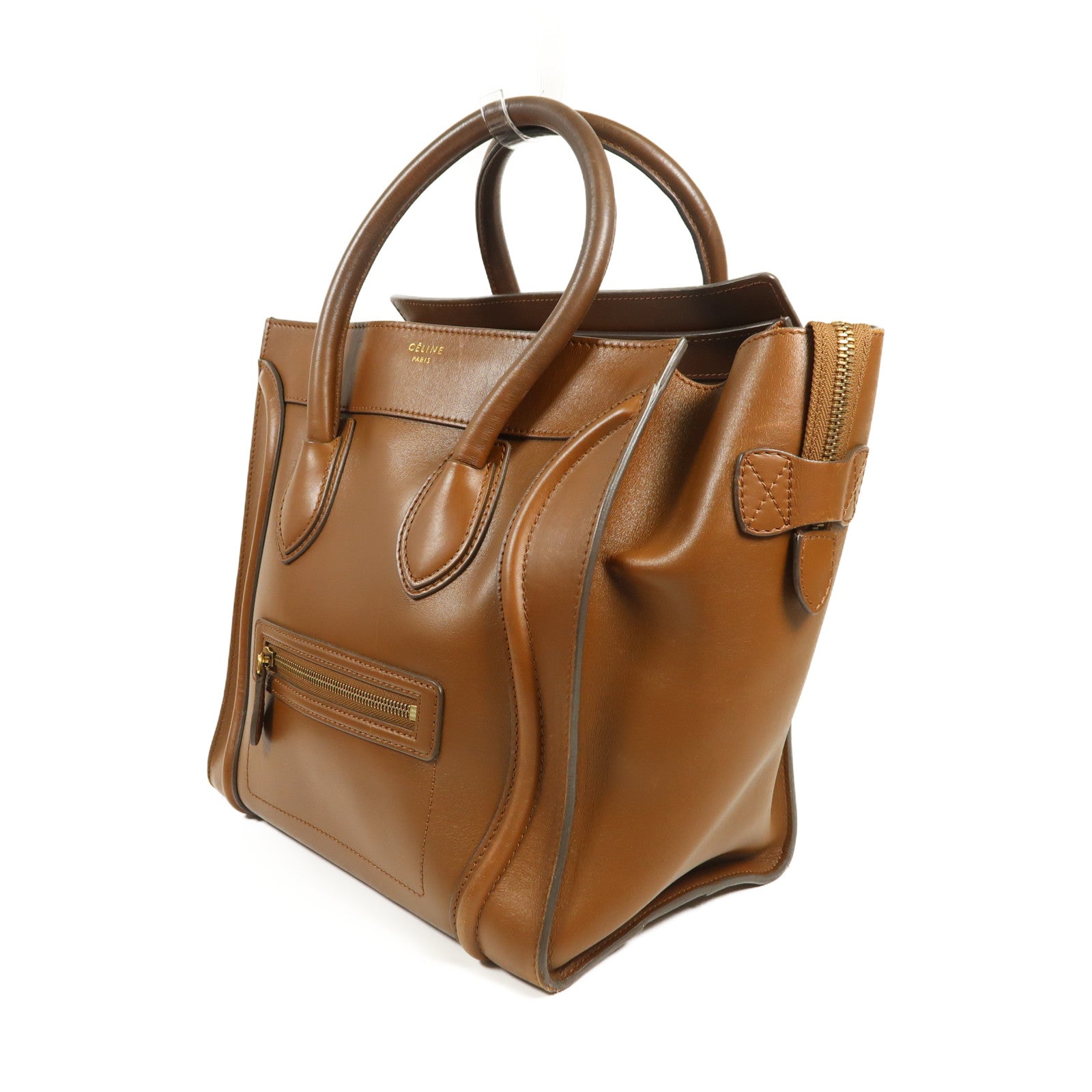 CELINE 牛皮皮革Luggage金扣手挽袋