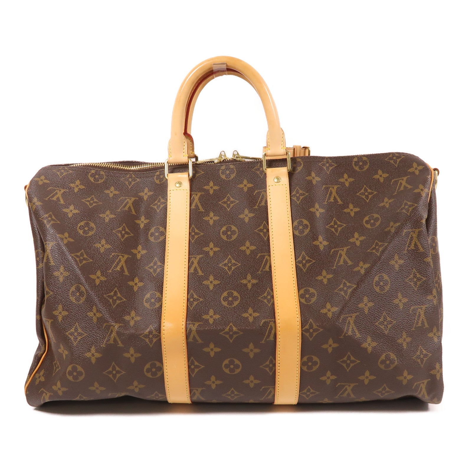 LOUIS VUITTON Monogram Keepall Bandouliere 45金扣手挽肩背兩用袋啡色